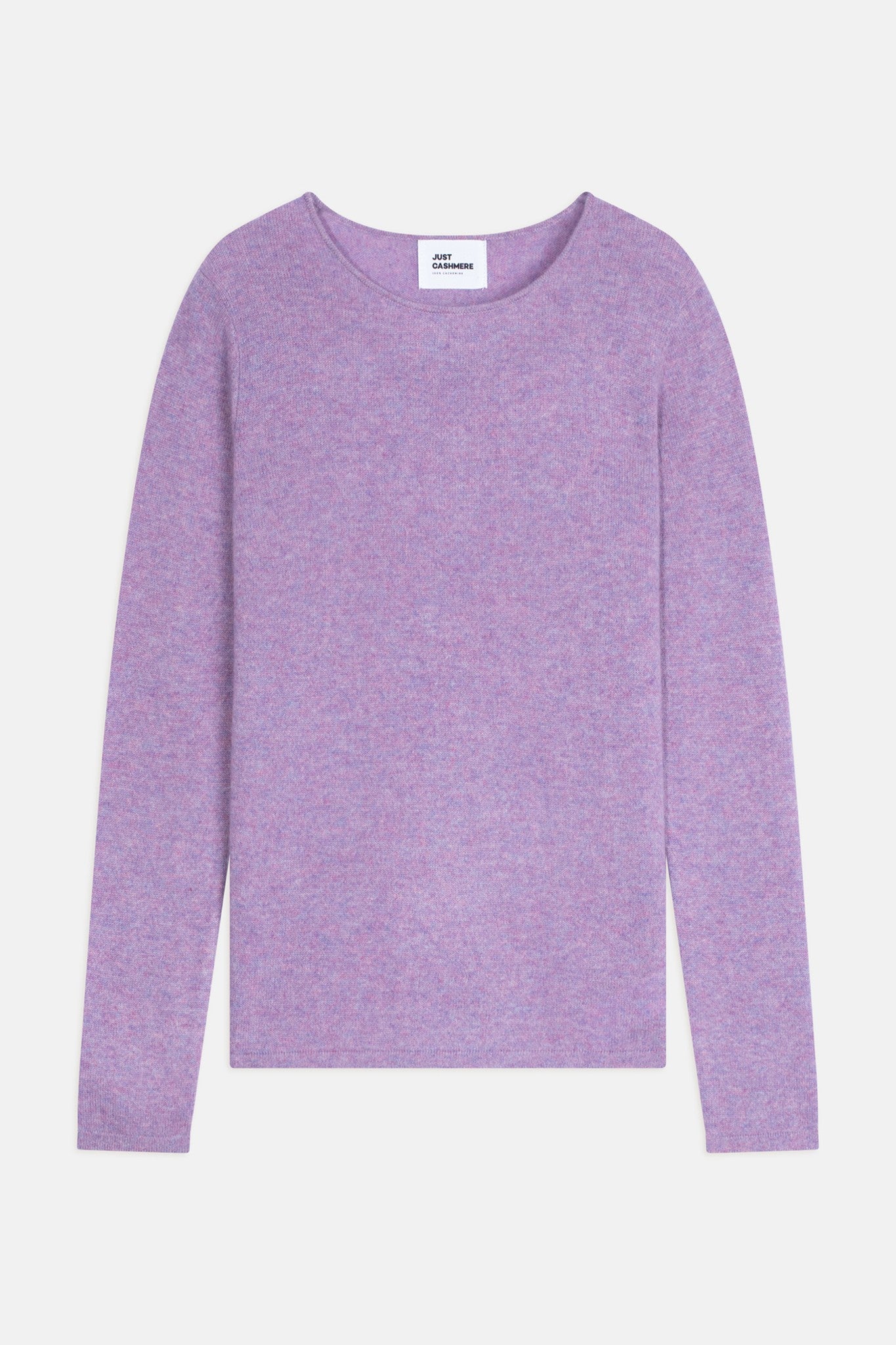 vivian pull col rond lilas chiné