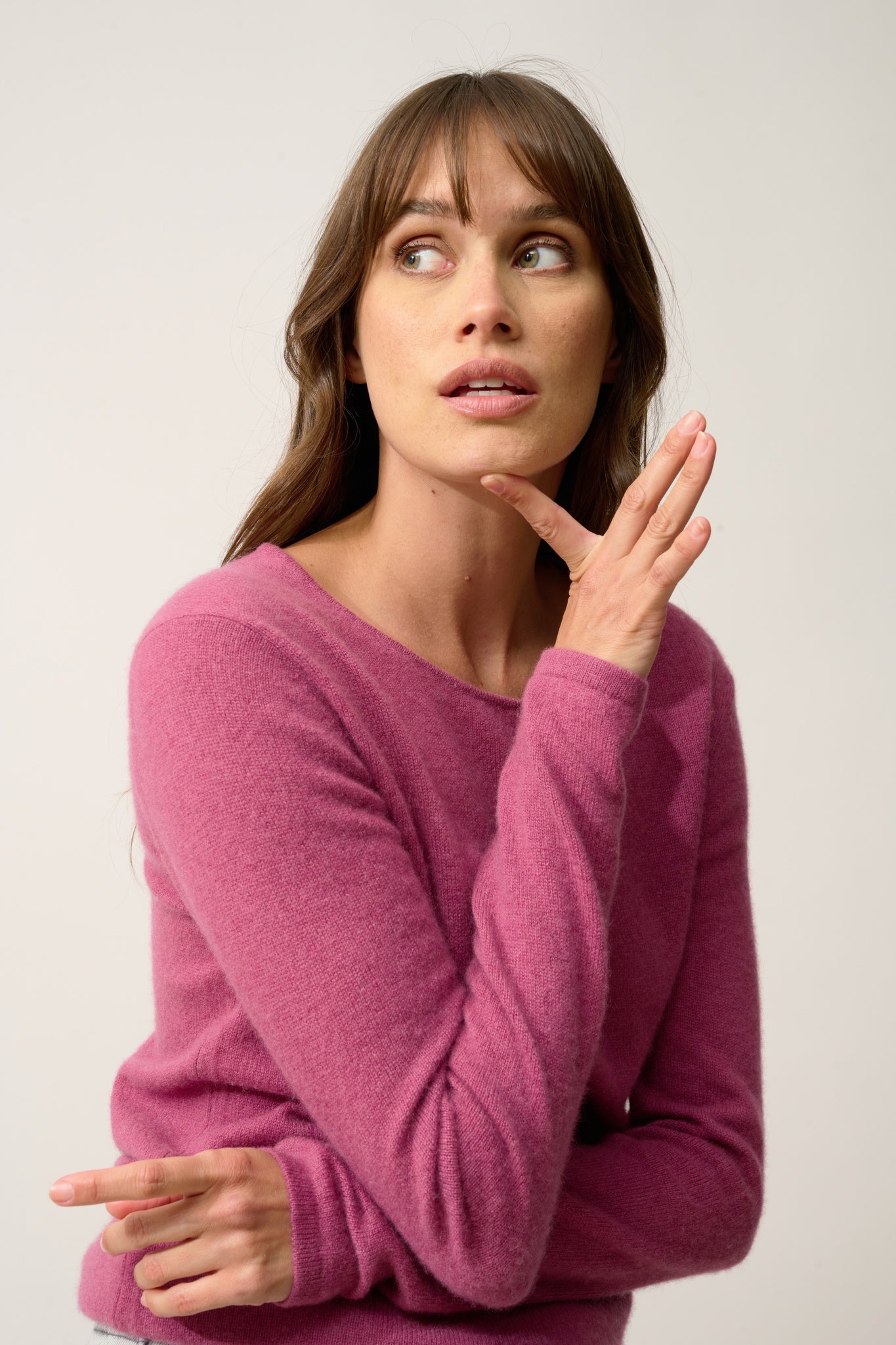 VIVIAN round-neck sweater orchid