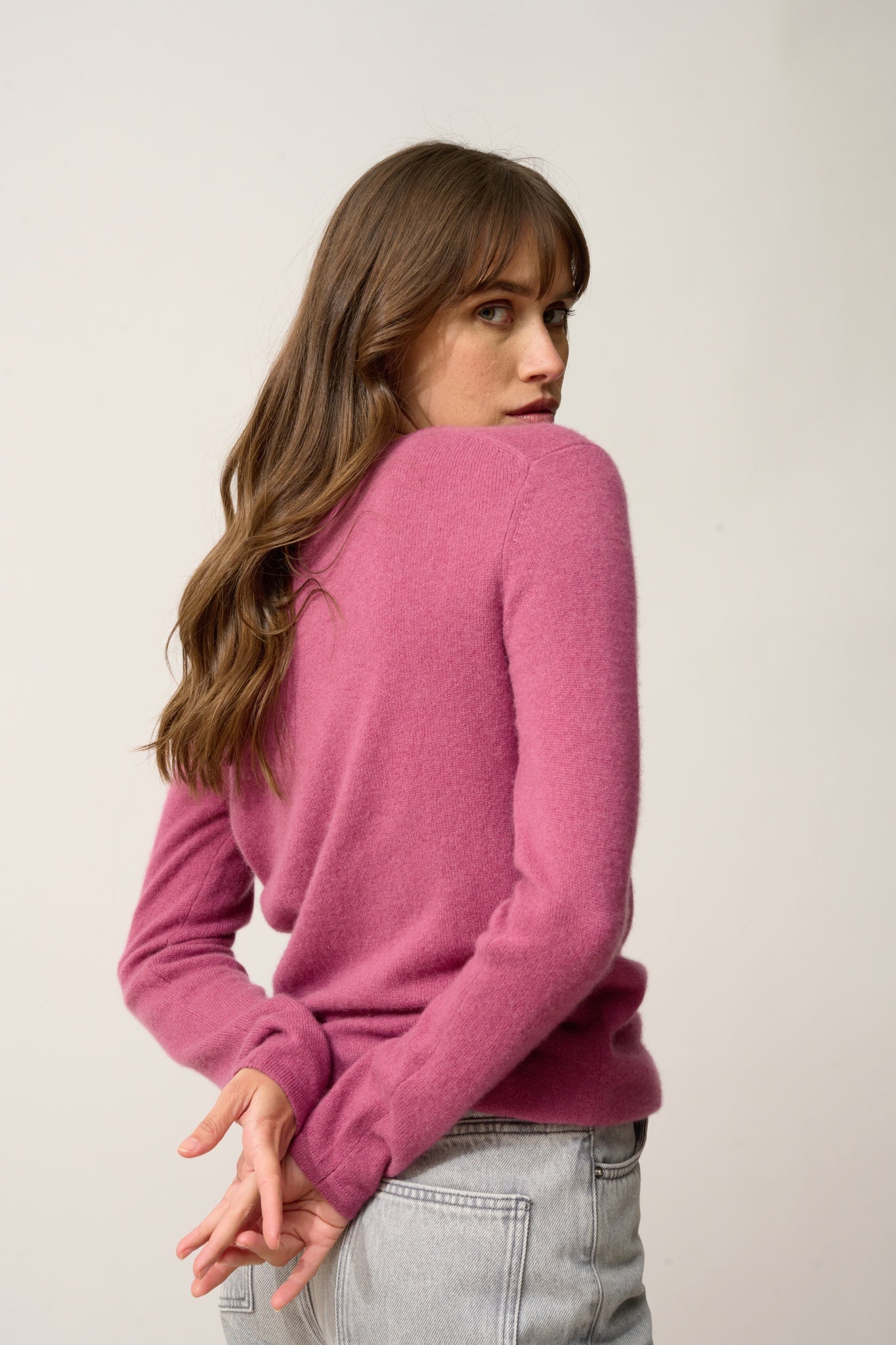 VIVIAN round-neck sweater orchid