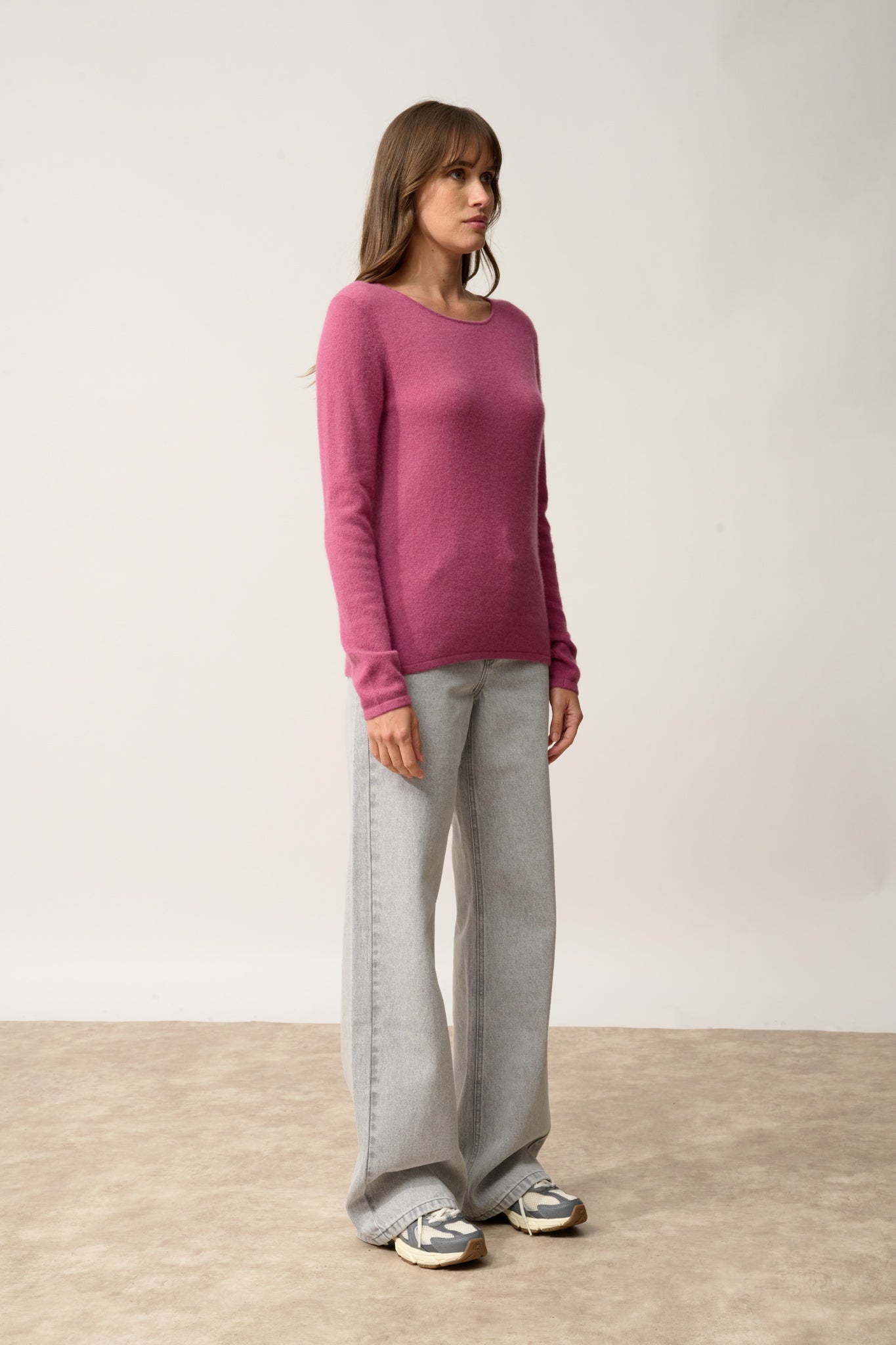 VIVIAN round-neck sweater orchid