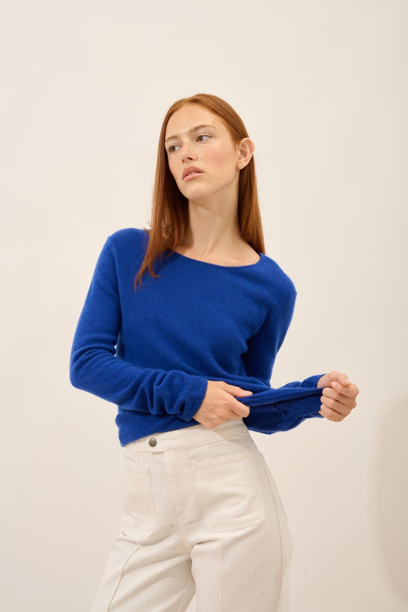 VIVIAN pull col rond outremer