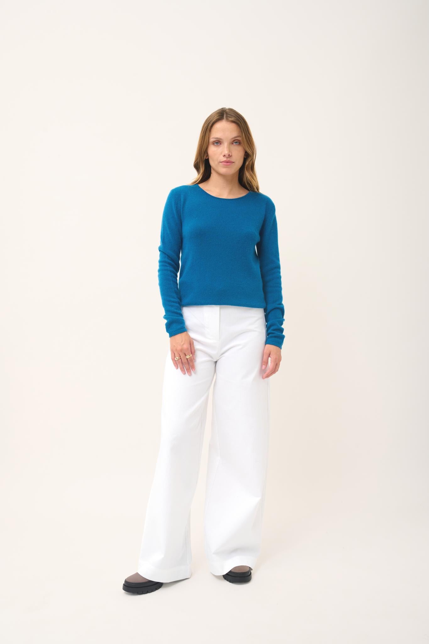 VIVIAN round-neck peacock sweater