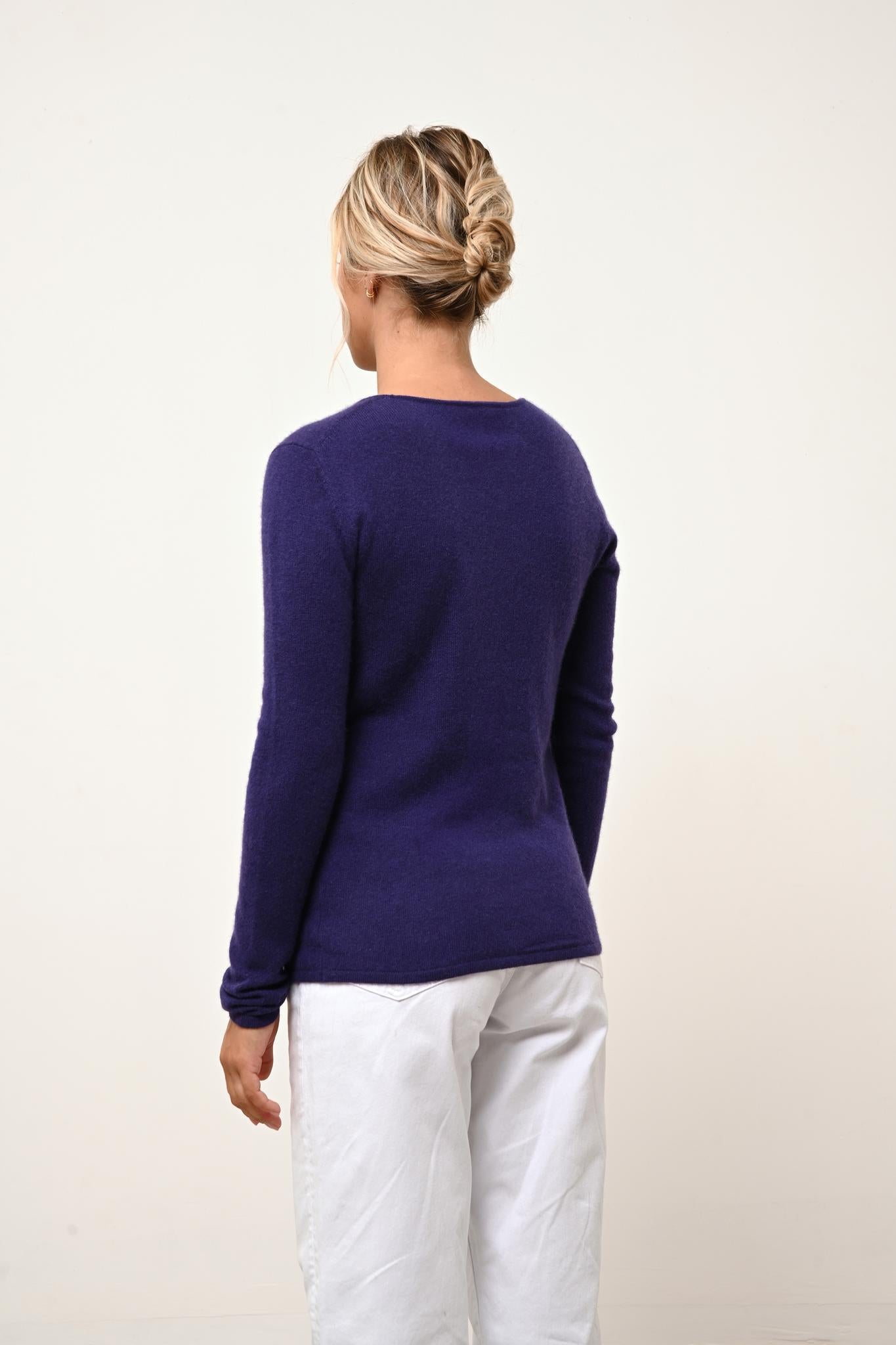 VIVIAN pull col rond purple