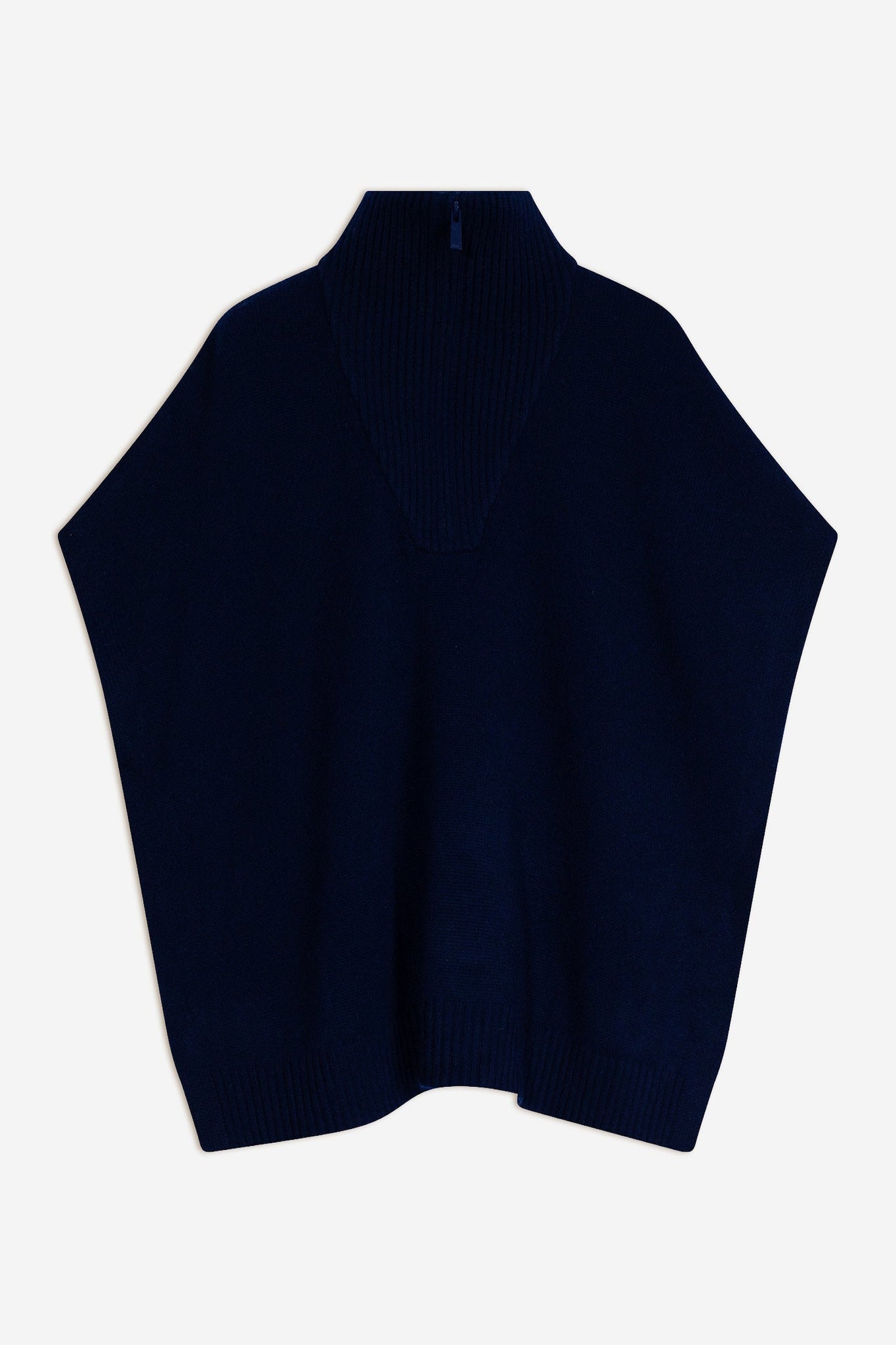 VIVIENNE trucker collar poncho, 4-ply navy