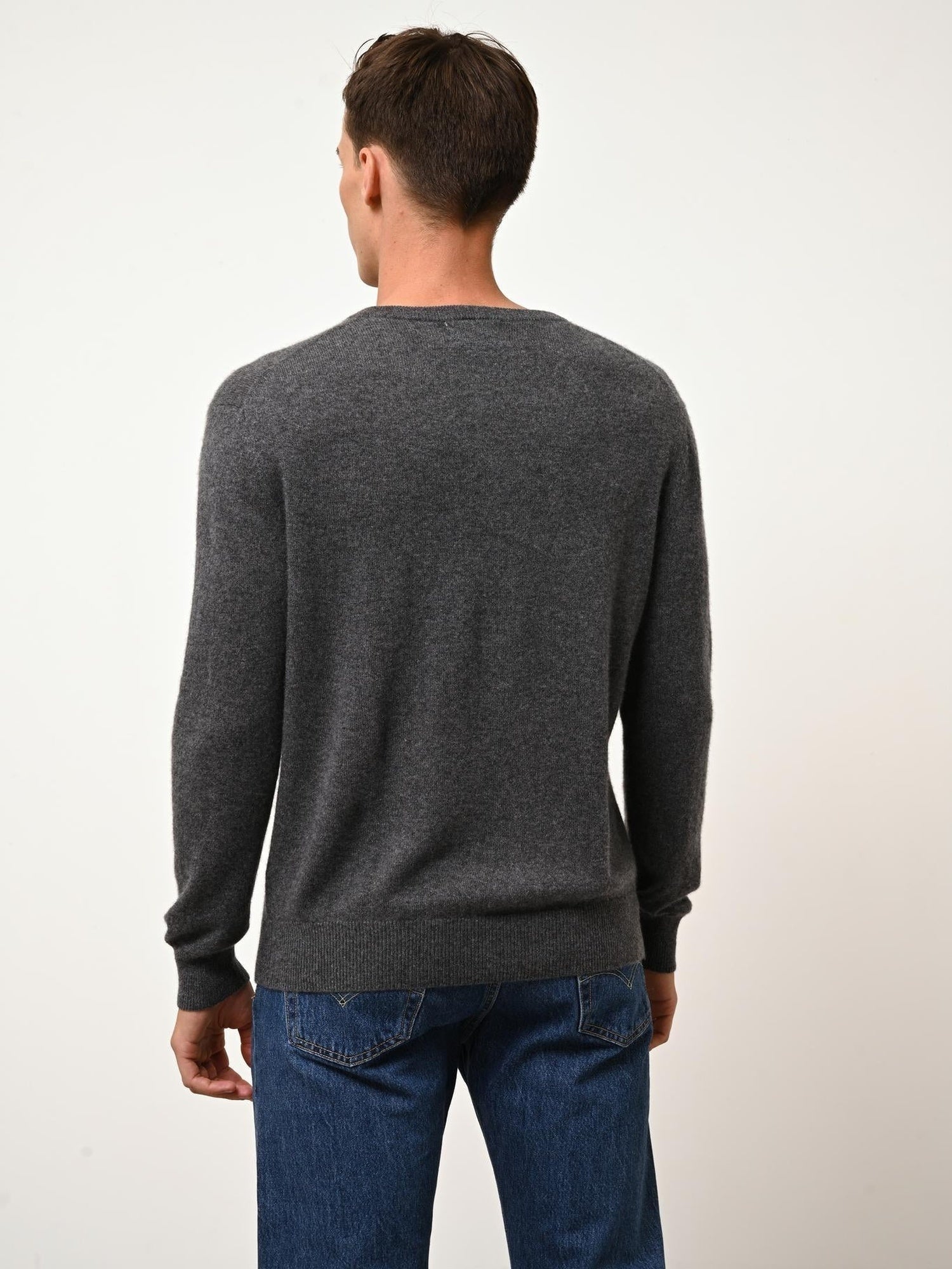 WALT v-neck sweater anthracite mottled