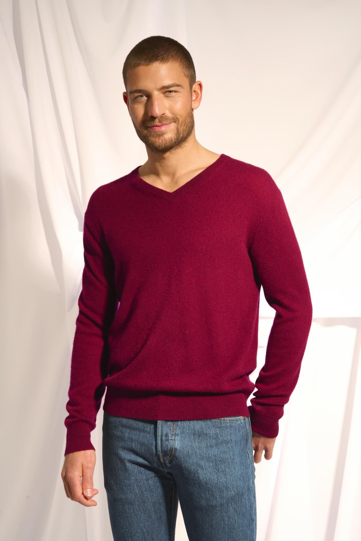 WALT burgundy v-neck sweater