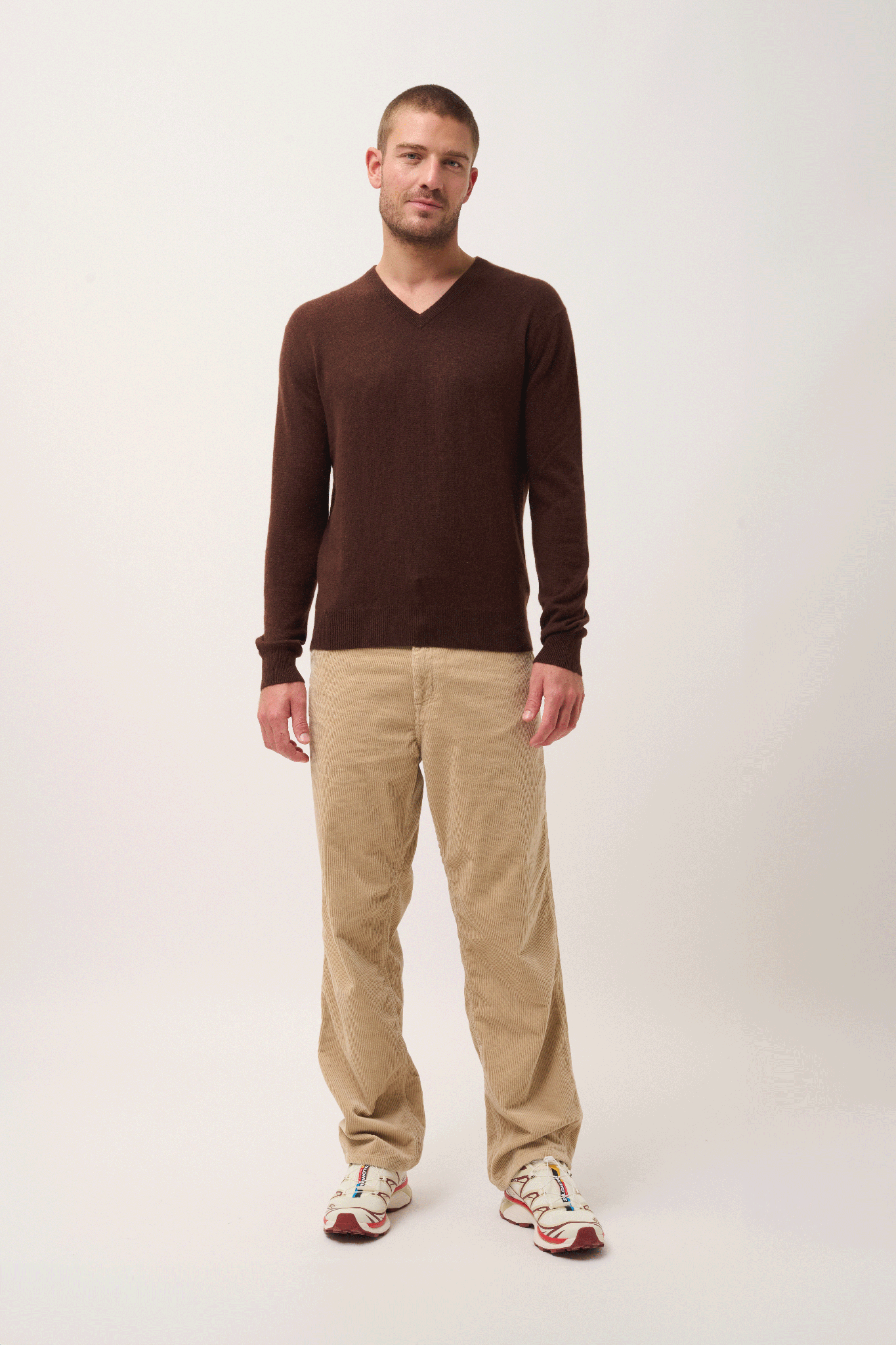 WALT coffee v-neck sweater