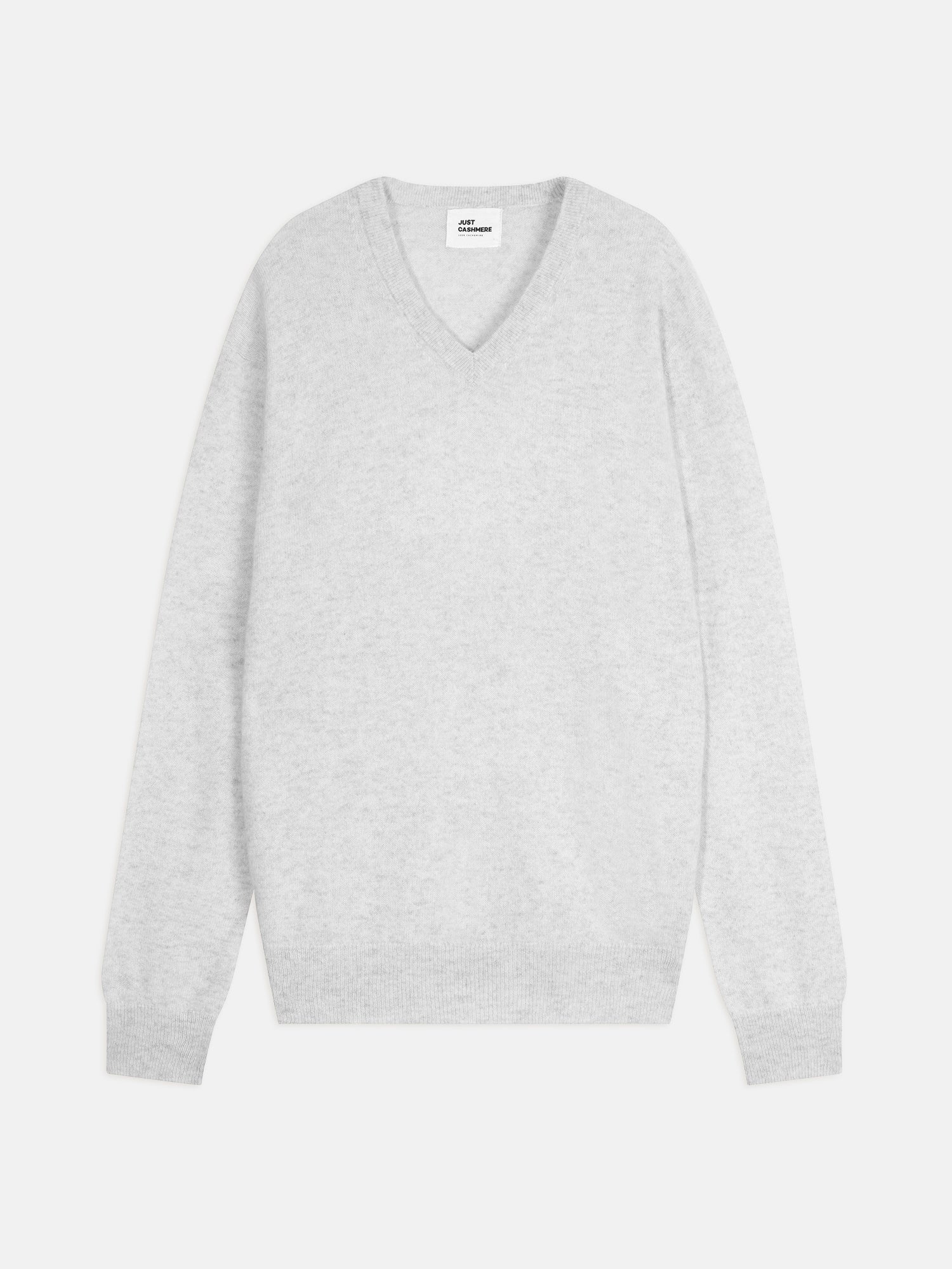 WALT pull col v gris perle chiné