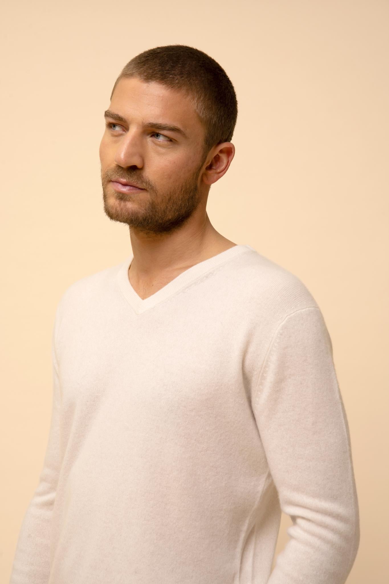 WALT ivory v-neck sweater