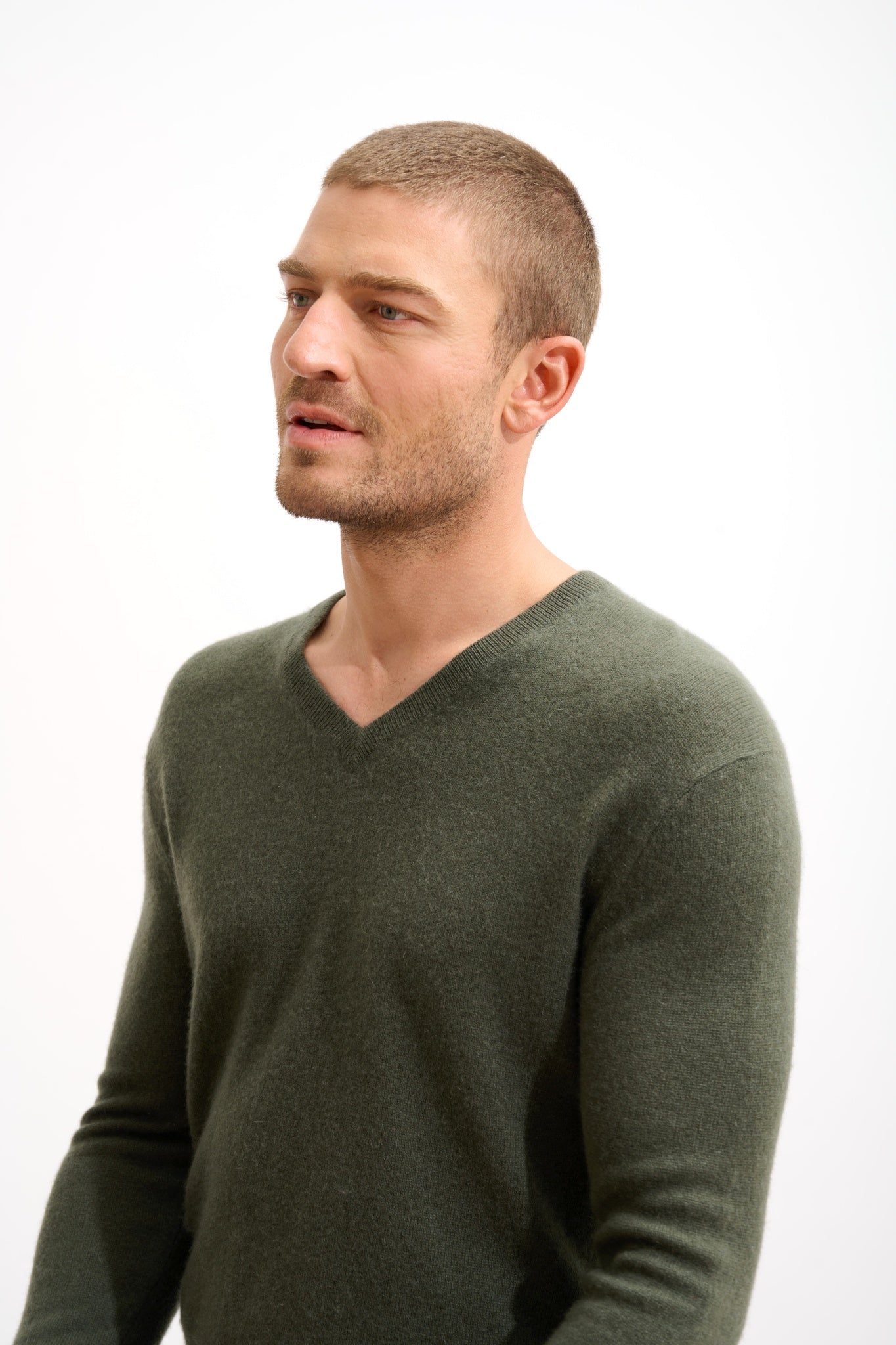 WALT khaki V-neck sweater