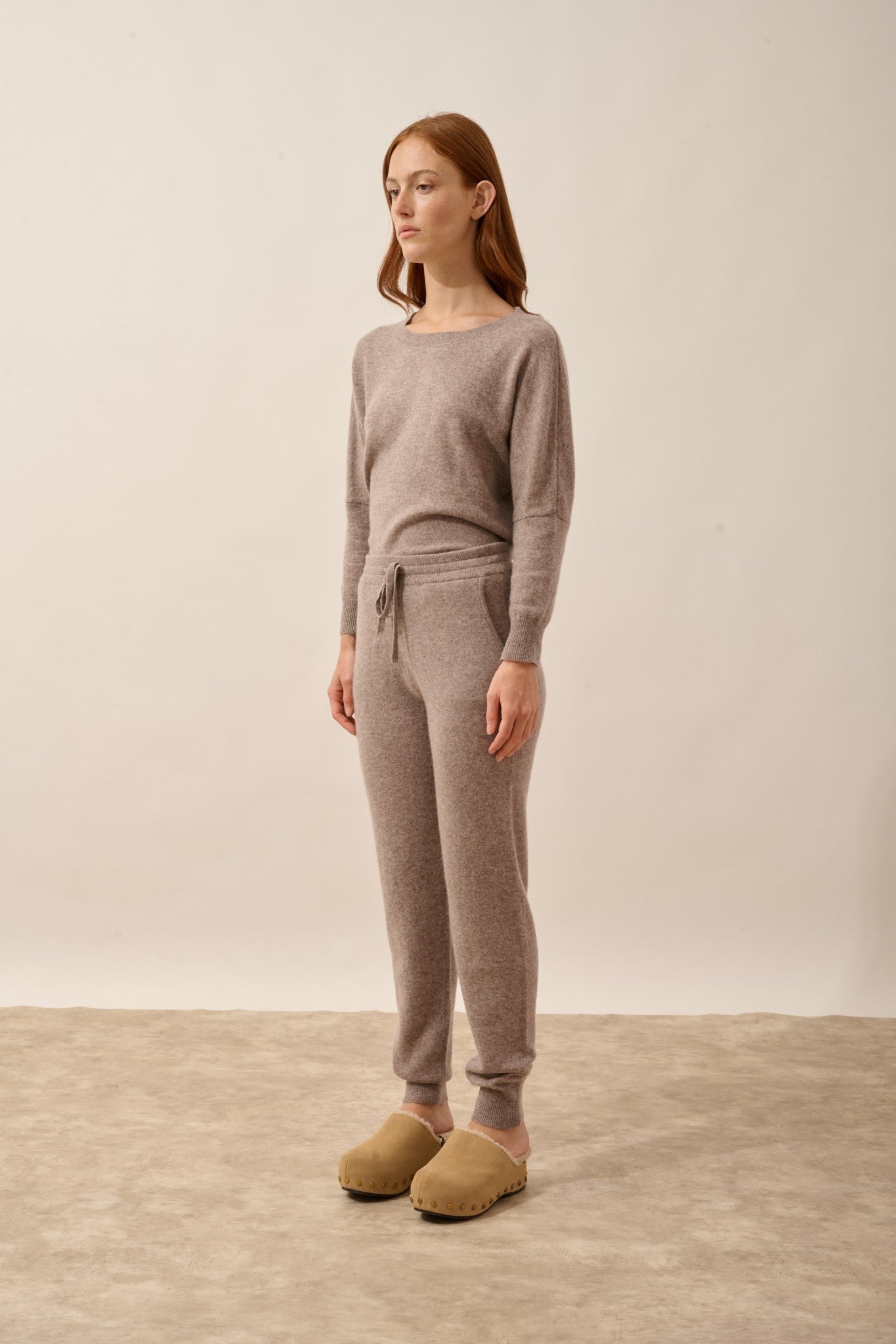 wendy jogging caribou heathered 100% cashmere