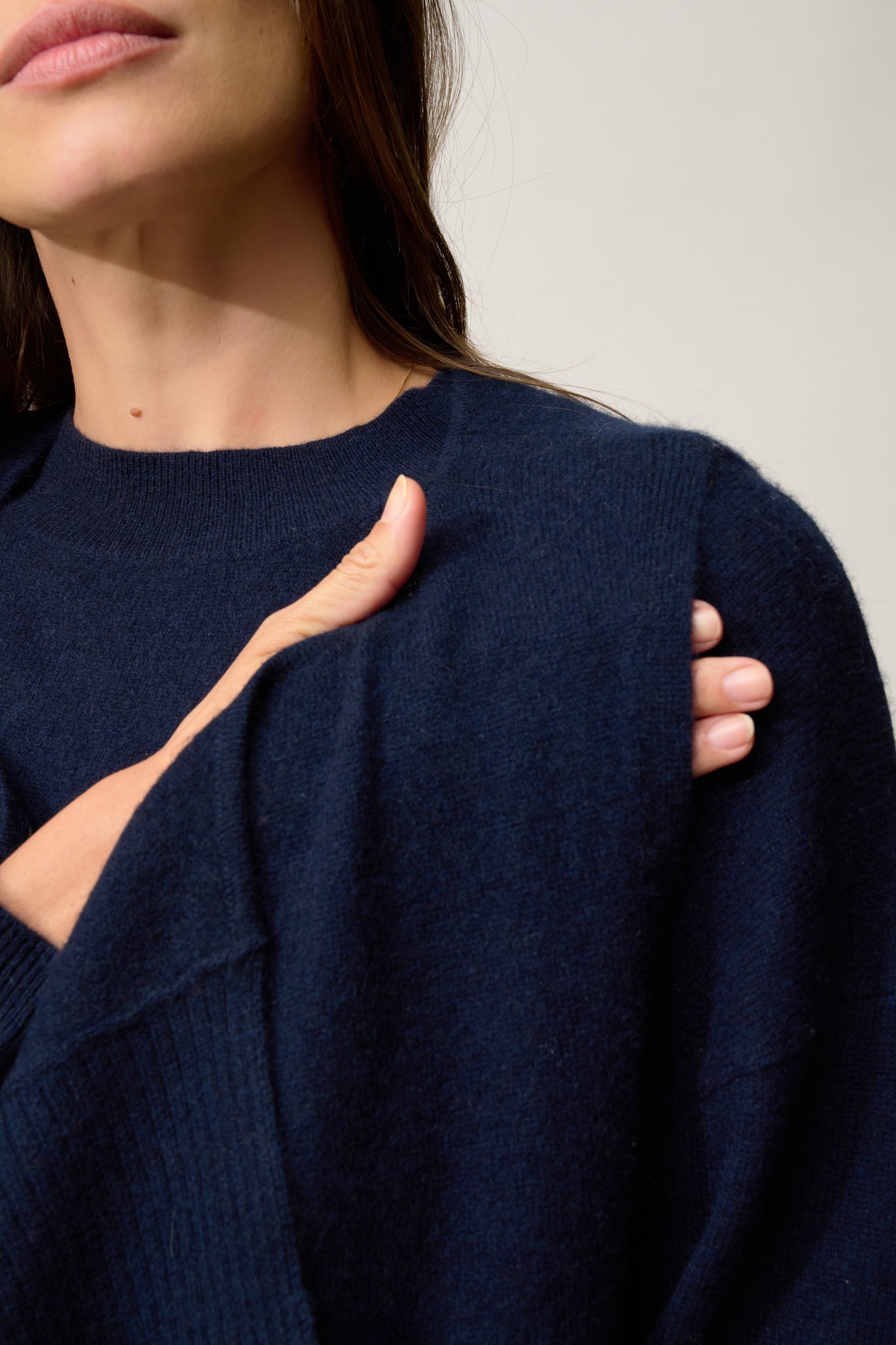 WISHAW round-neck cardigan navy