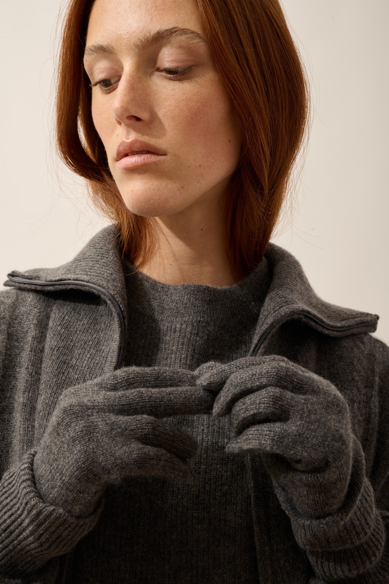 YANN gants 4 fils anthracite chiné