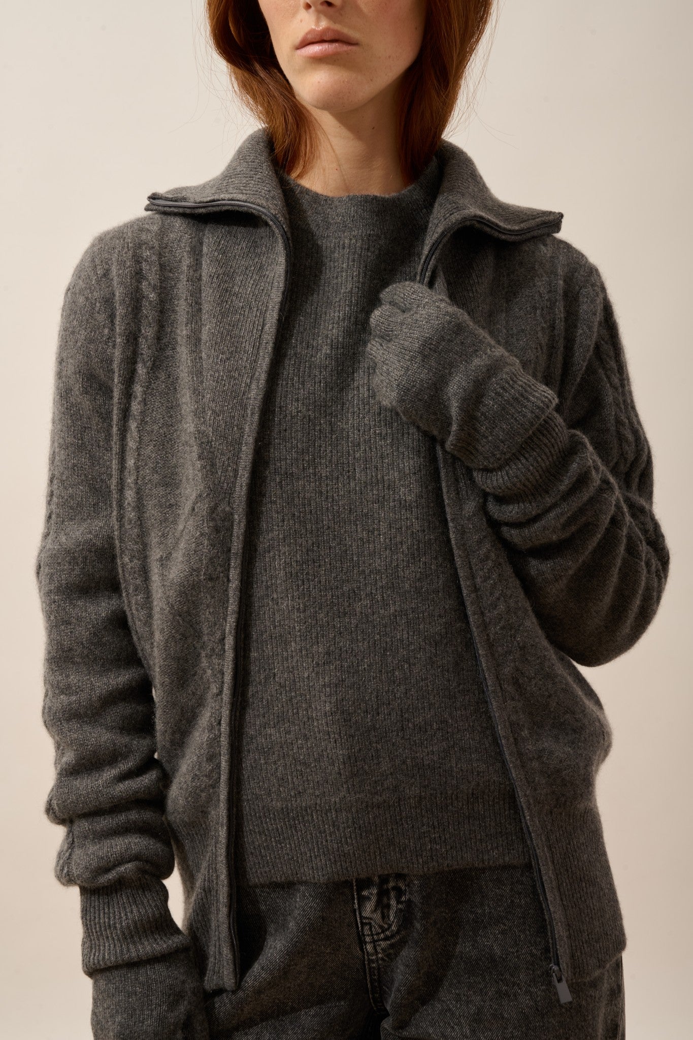 yann gants 4 fils anthracite chiné