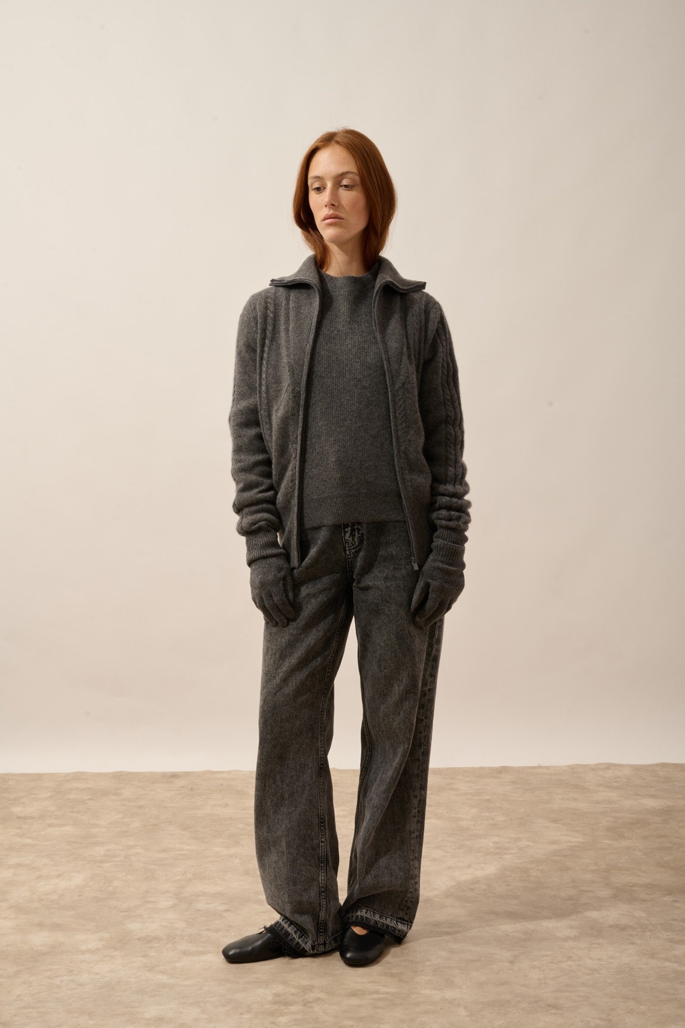 yann gants 4 fils anthracite chiné