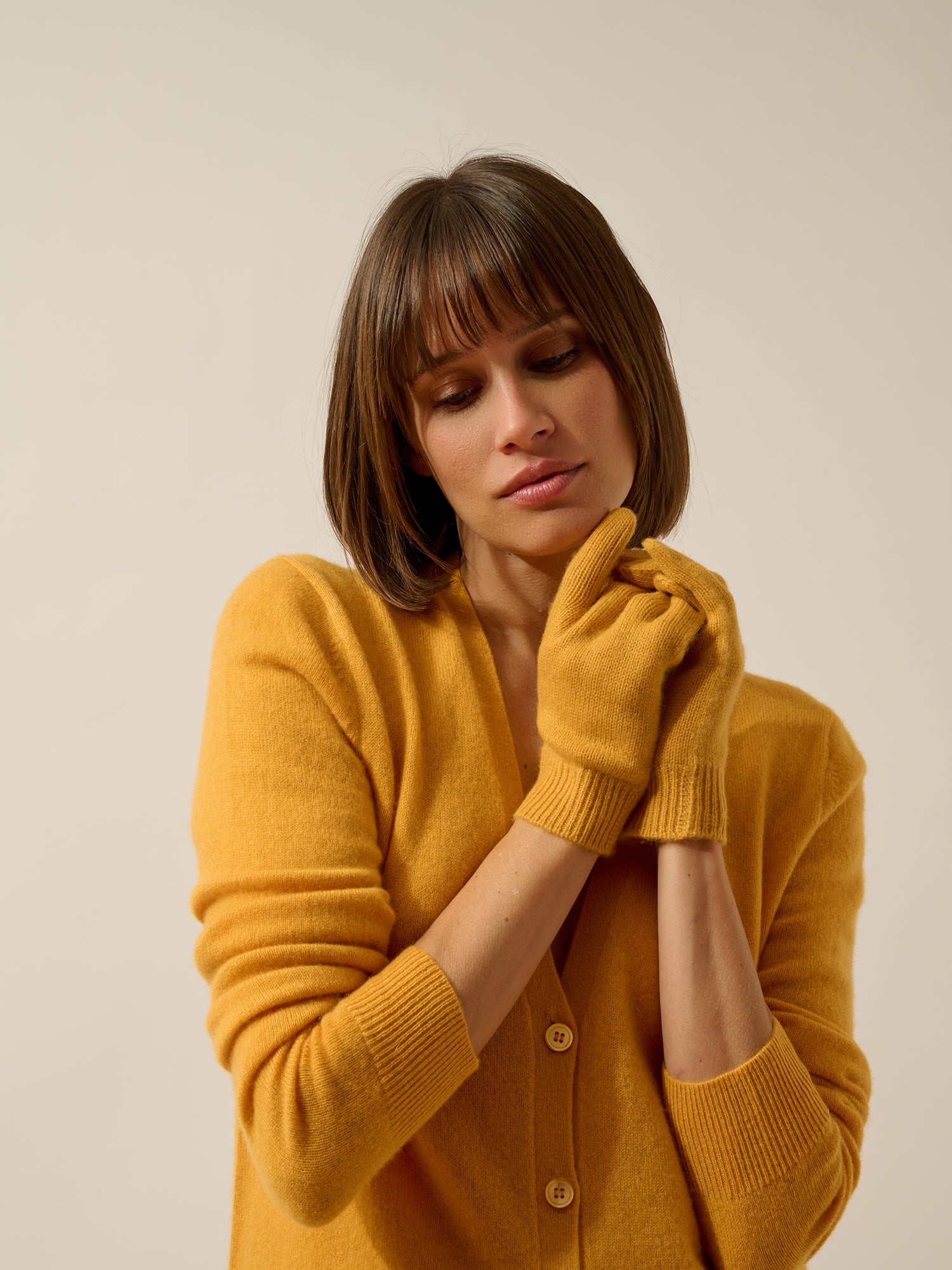 YANN gants 4 fils curcuma