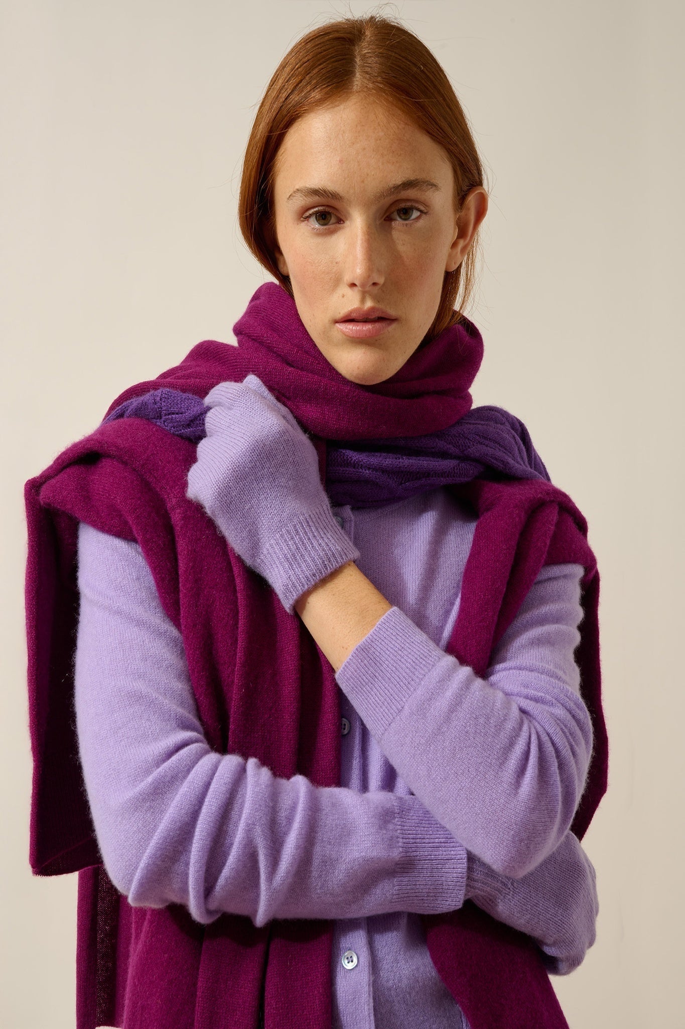 YANN gants 4 fils lavande