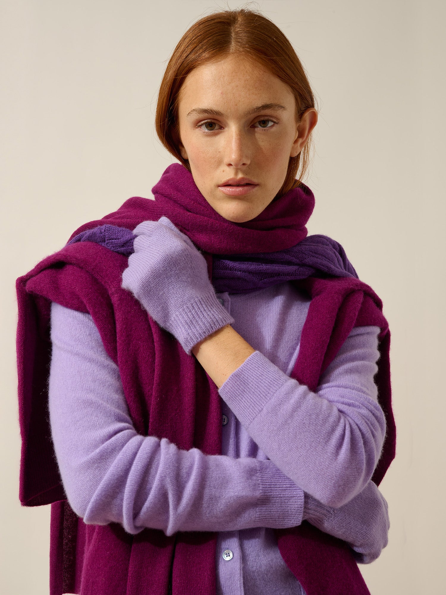 YANN gants 4 fils lavande