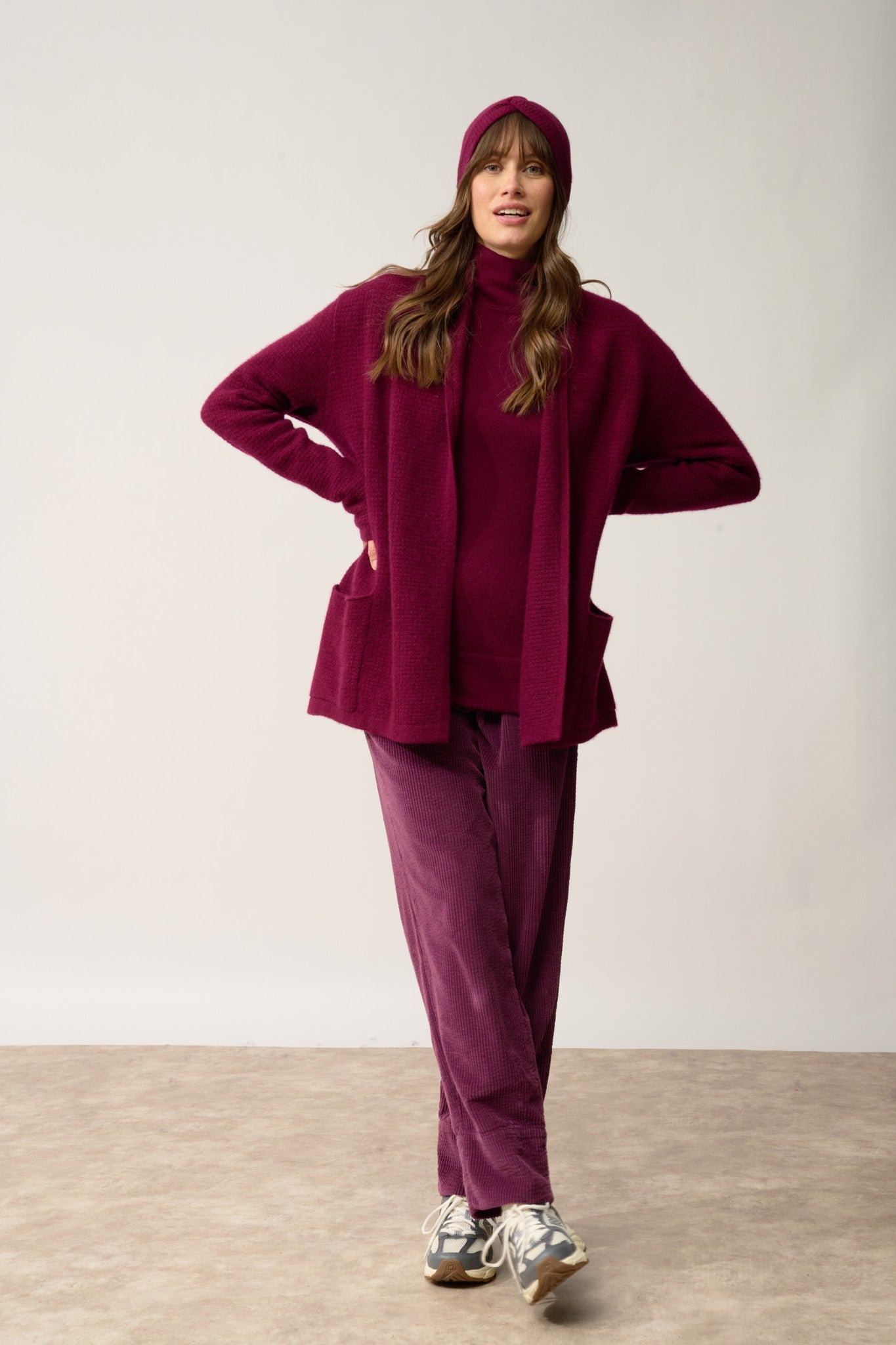 ylfa bandeau 8 fils bordeaux 100% cachemire