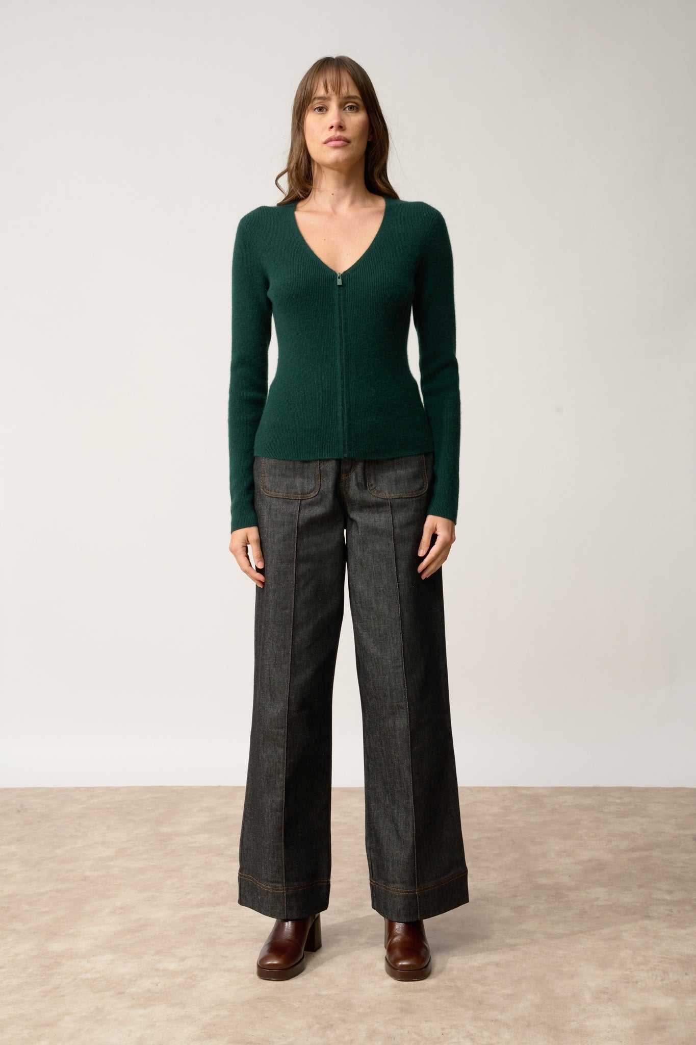 ZION v-neck cardigan cypress