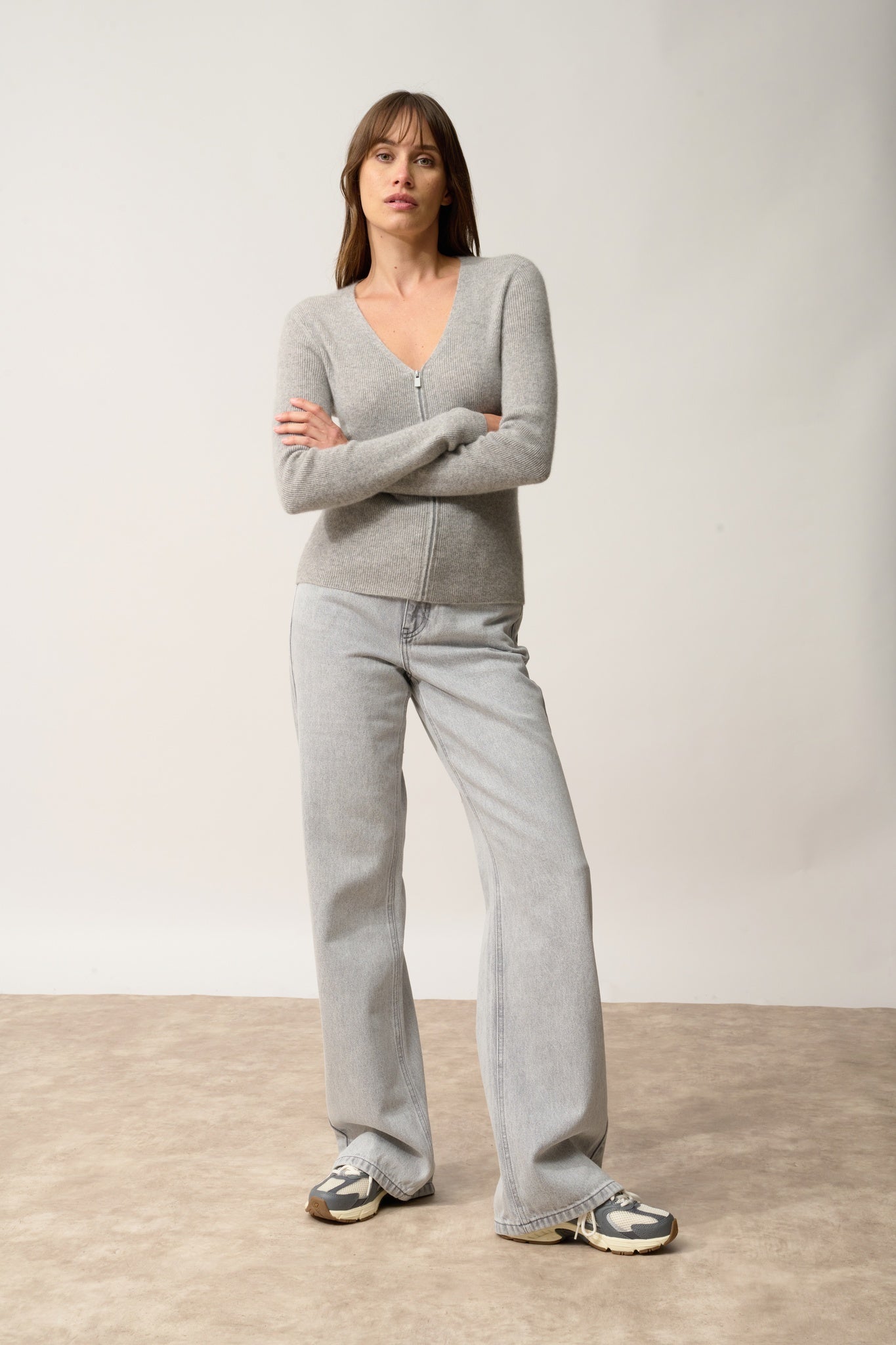 ZION v-neck cardigan nuage chiné