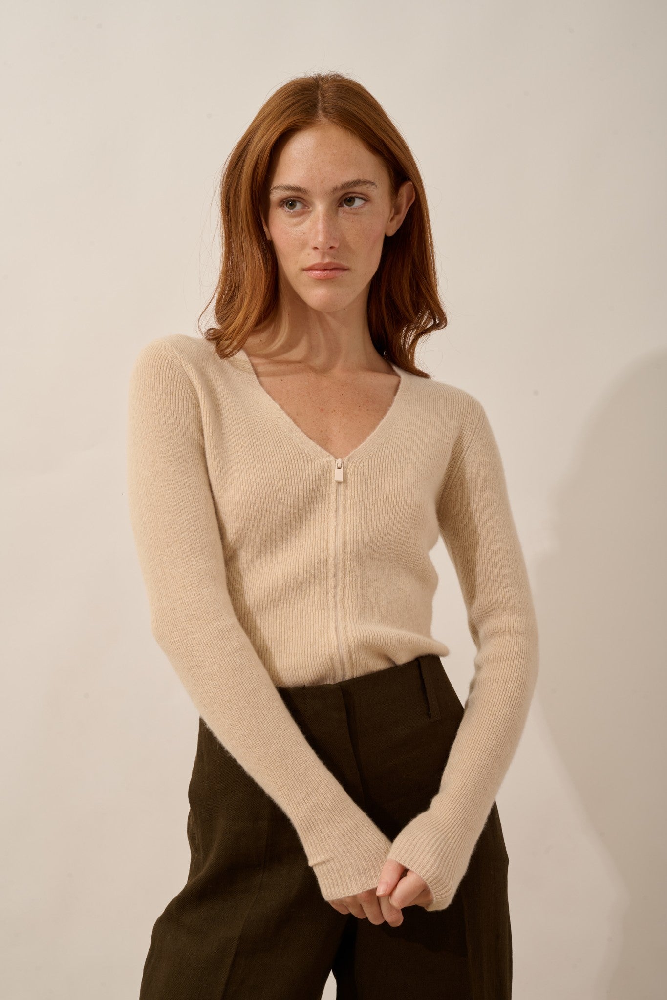 zion sand v-neck cardigan