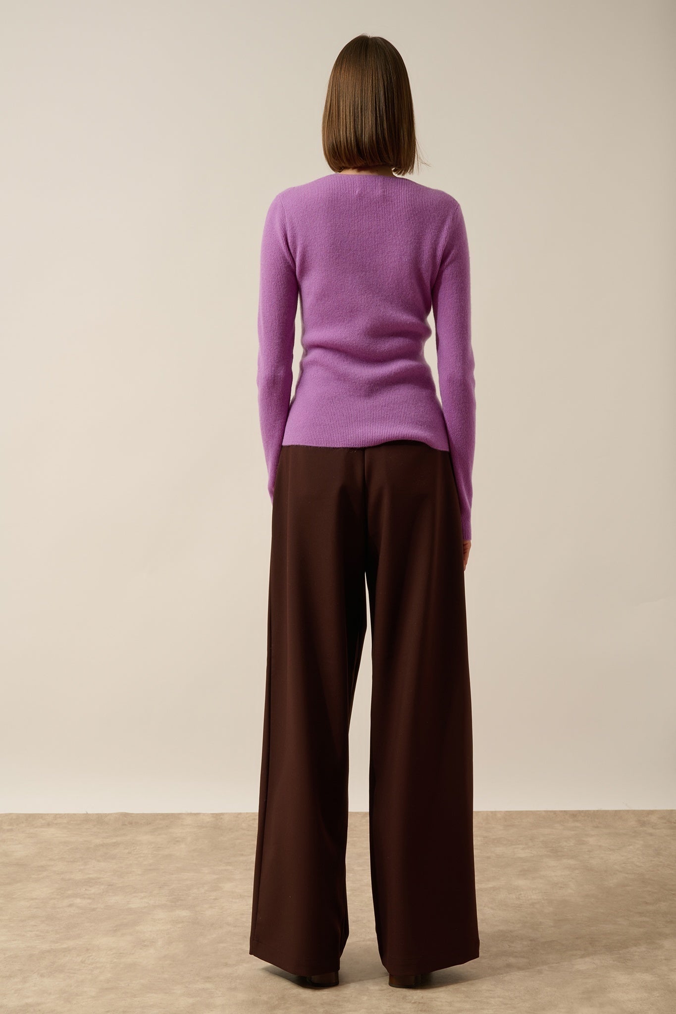 ZION gilet zippé col v parme