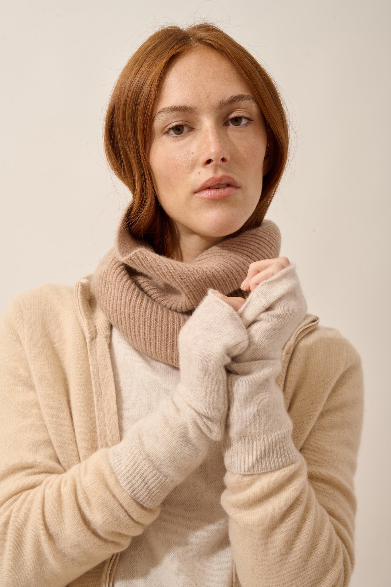 ZOE mitaines beige chiné