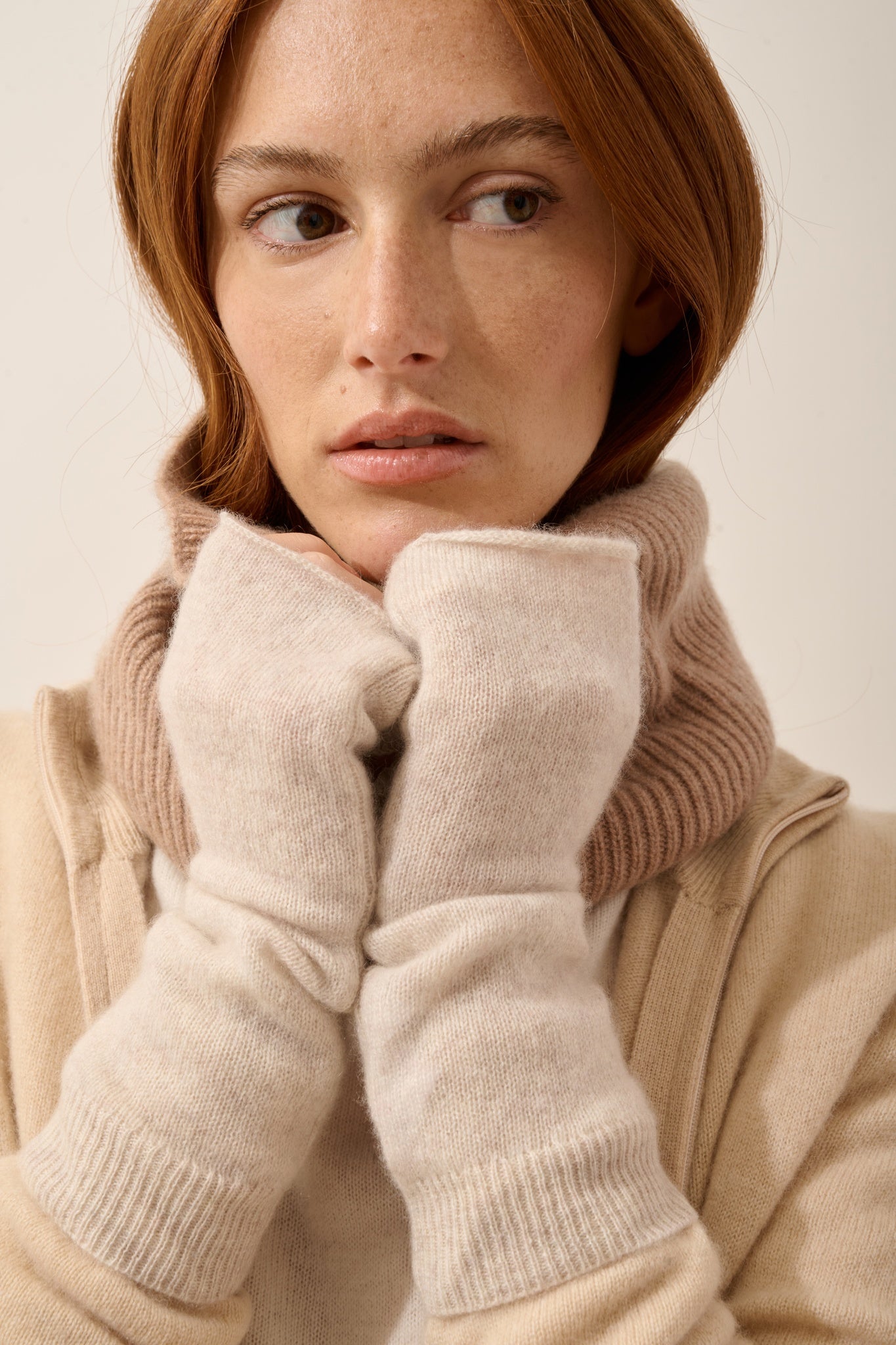 ZOE mitaines beige chiné