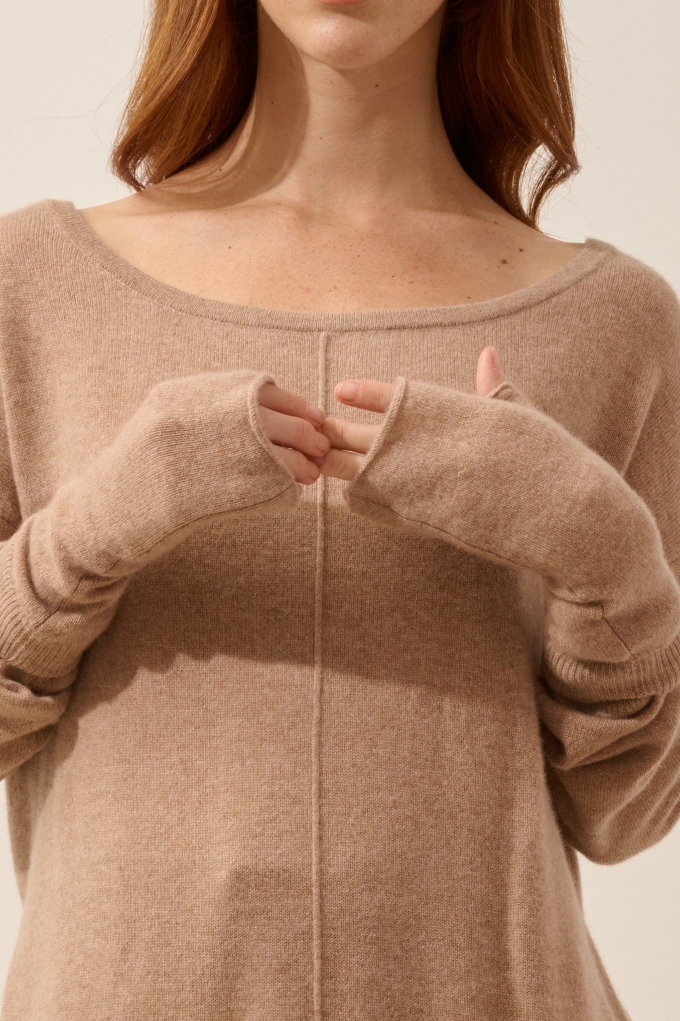 zoe mitaines camel chiné 100% cachemire