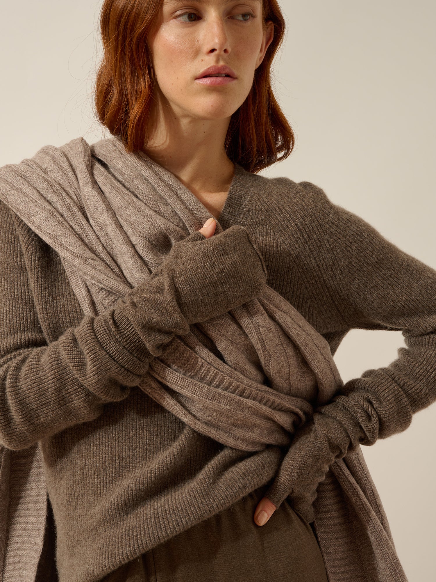 ZOE mitaines taupe chiné