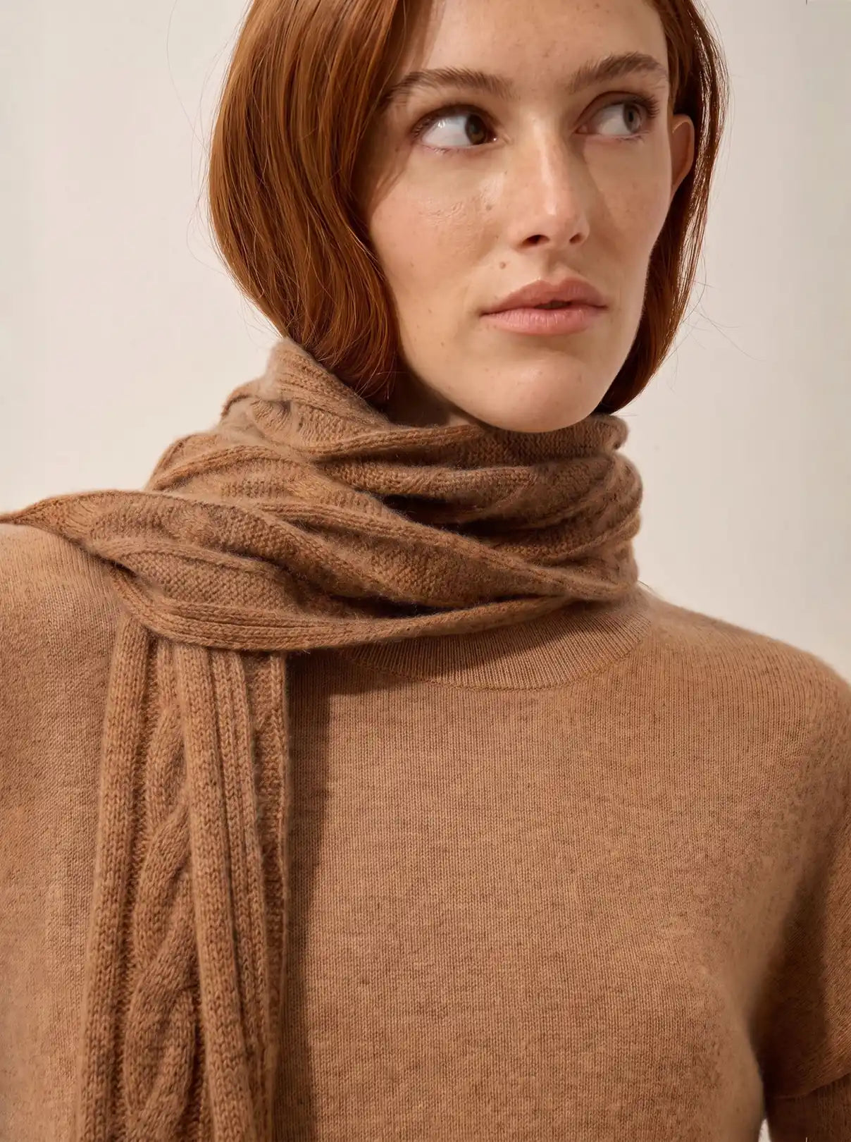AELITH Écharpe 4 Fils Noisette