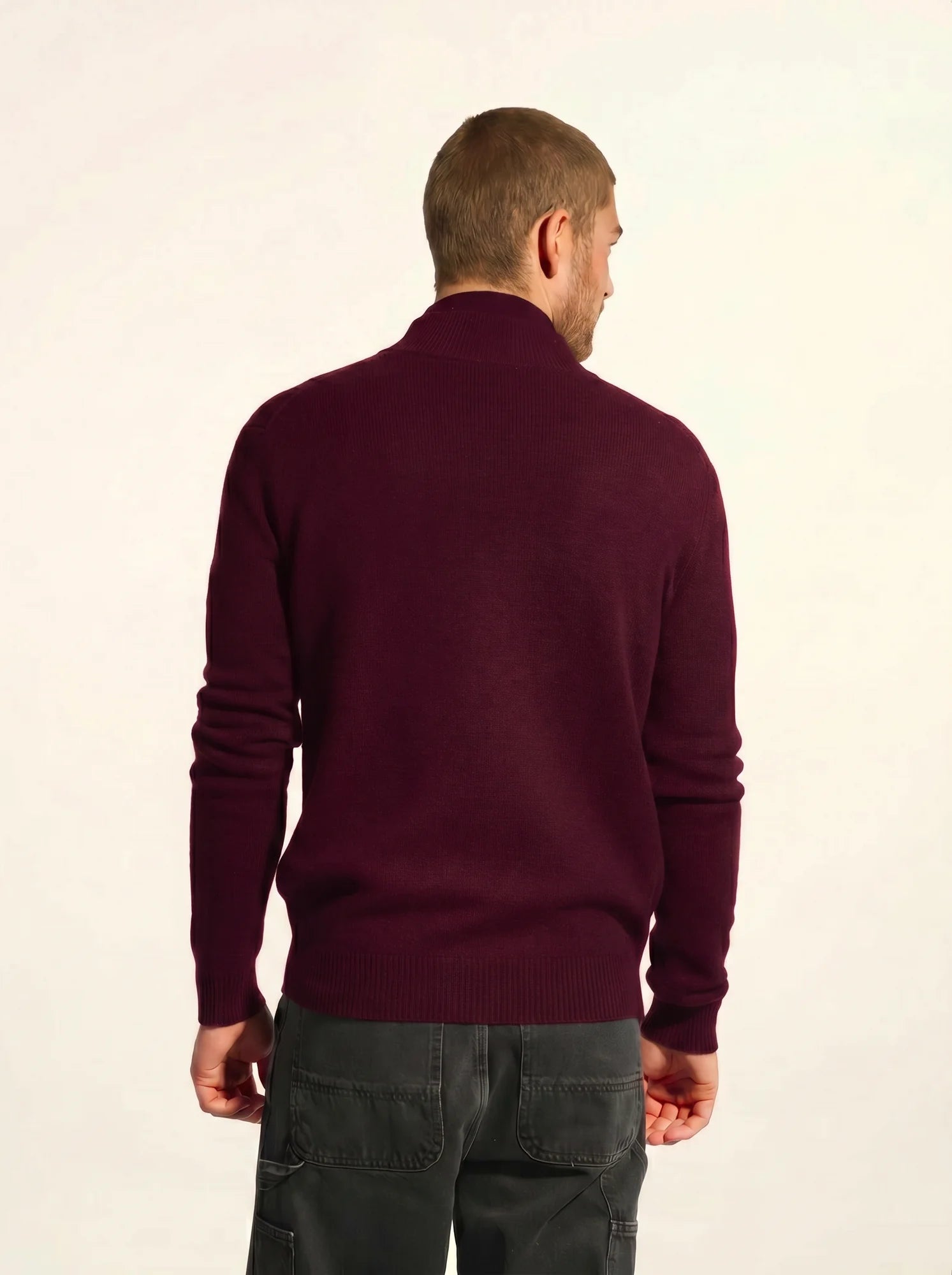CHARLOTTE Gilet Zippé Col Camionneur 4 Fils Mûre