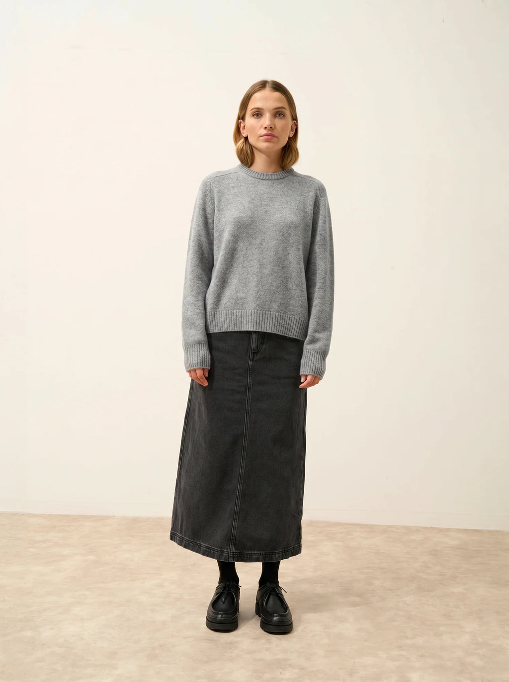 LAVINIA Pull Col Rond 4 Fils Nuage Chiné