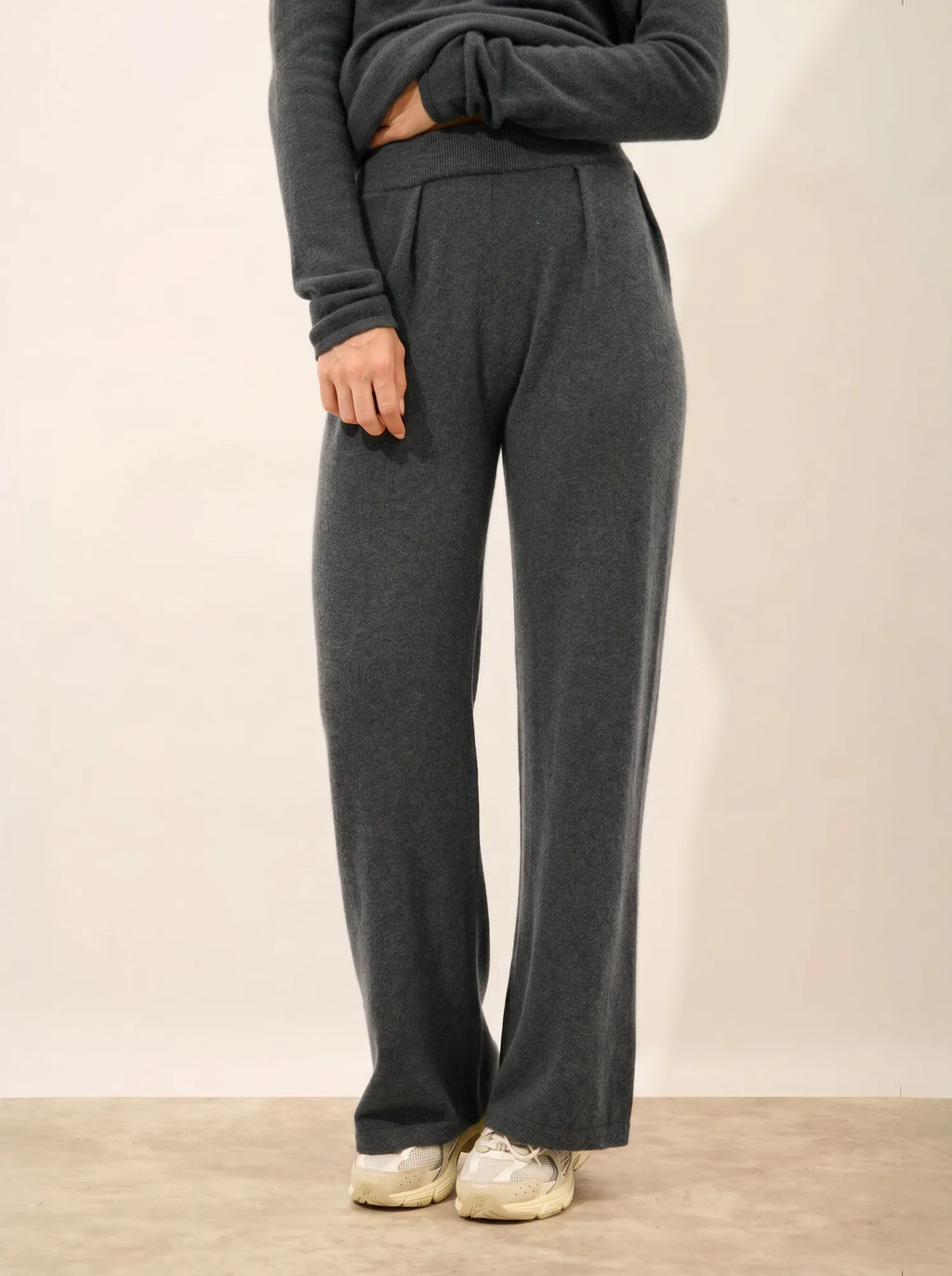 DAPHNE Pantalon Large Anthracite Chiné