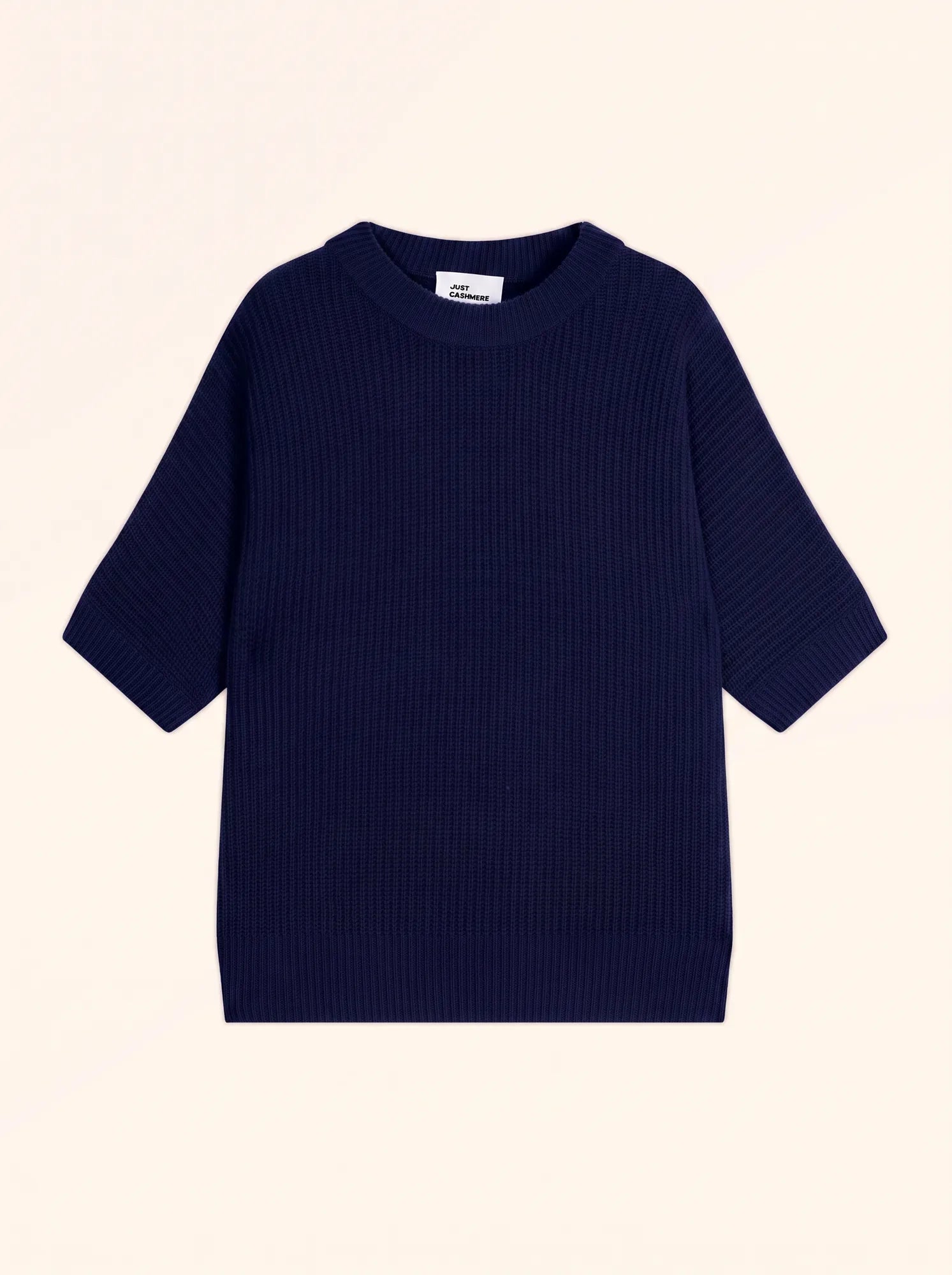 ÉRINA T-Shirt Col Bateau Chauve Souris 4 Fils Bleu Marine