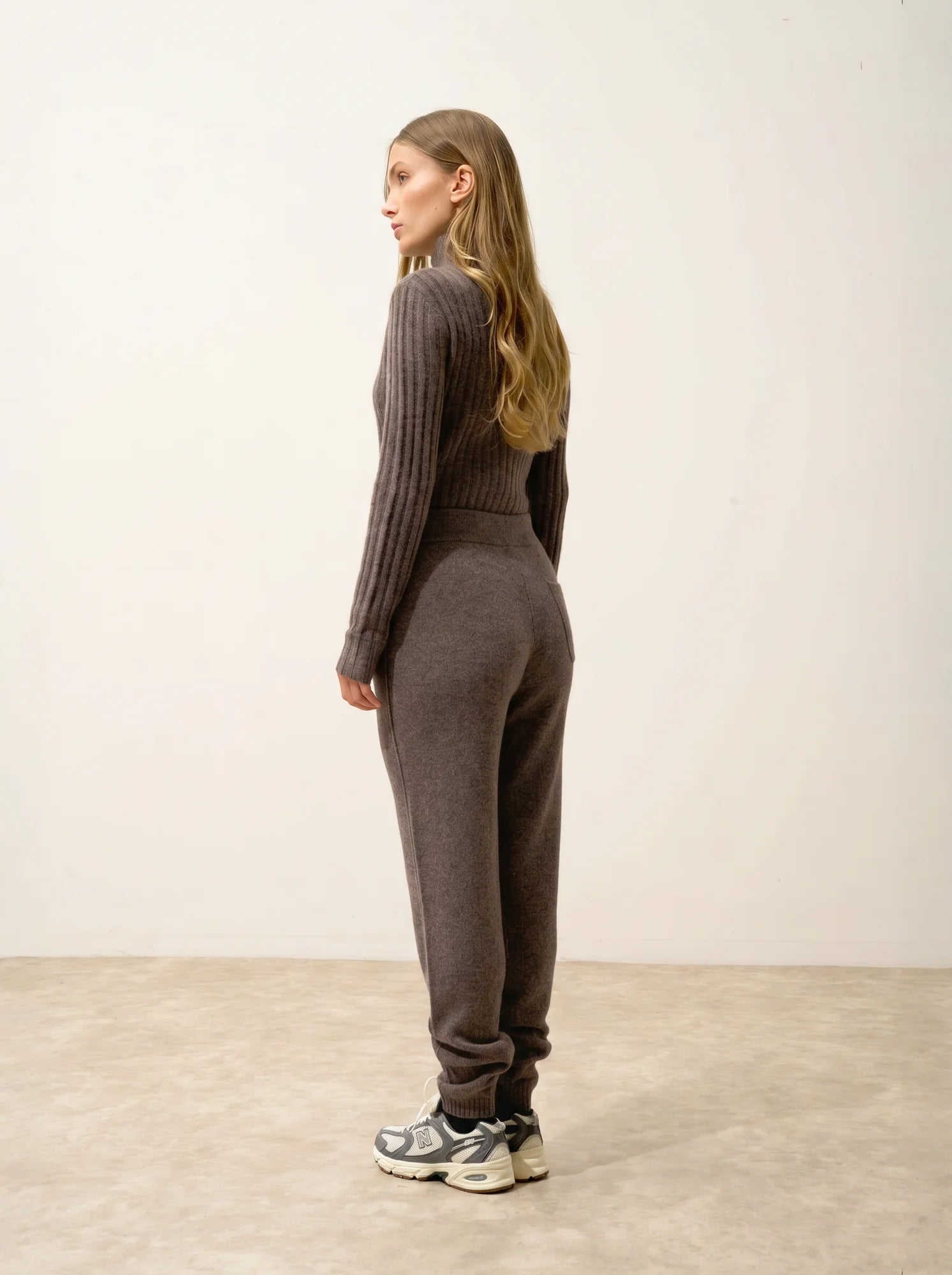 KIRAUNA Jogging 4 Fils Taupe Chiné