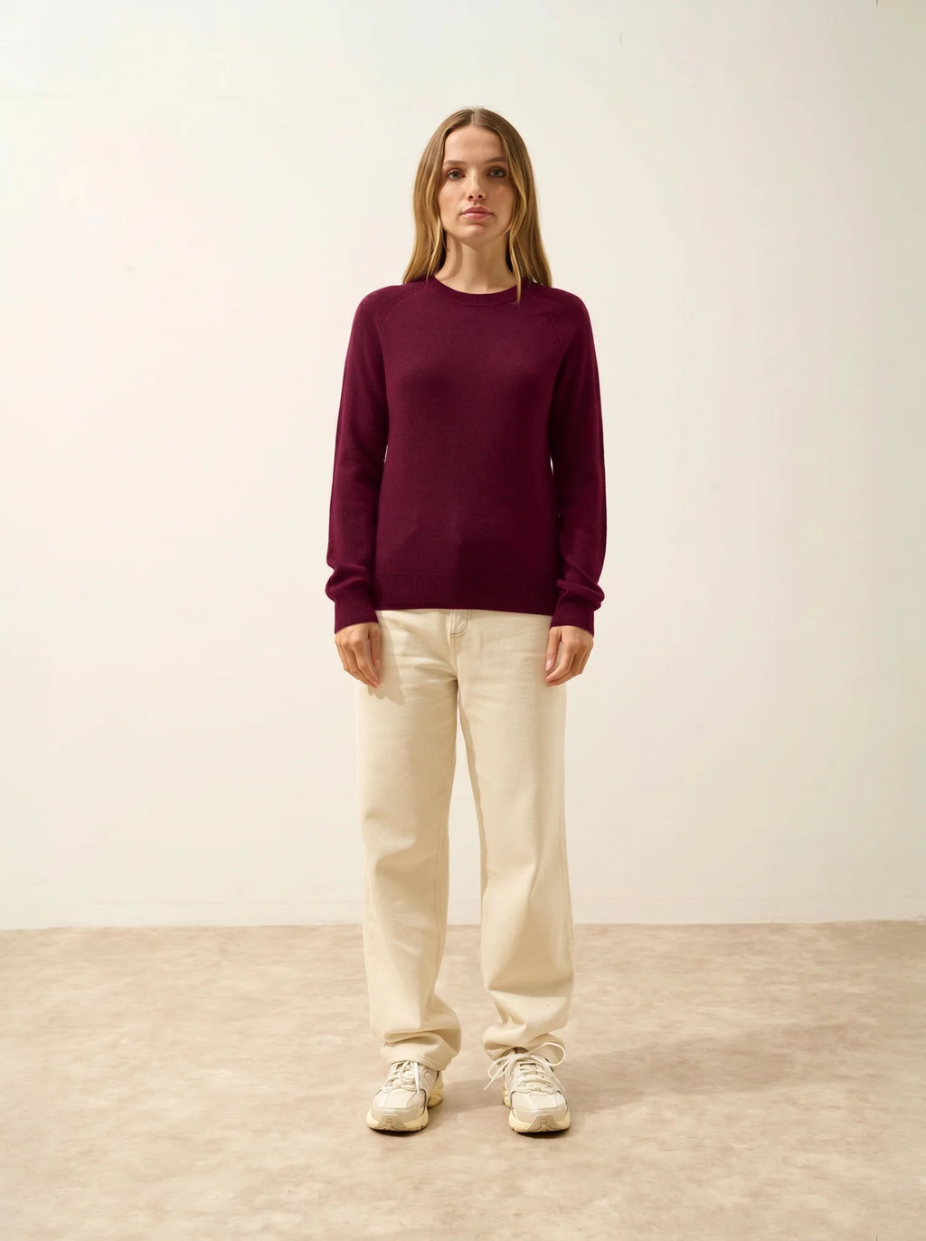NORENA Pull Col Rond Bordeaux