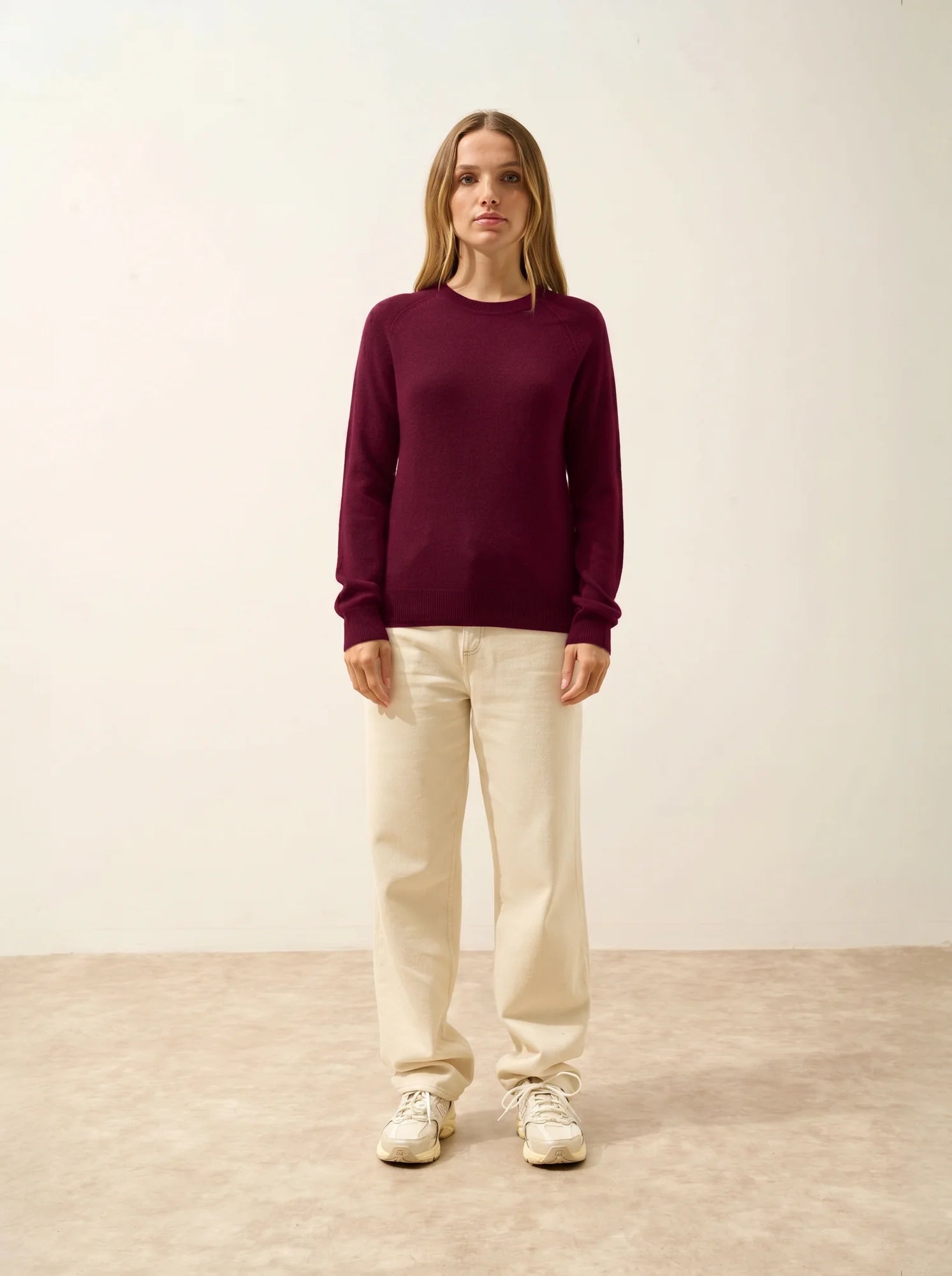 NORENA Pull Col Rond Bordeaux