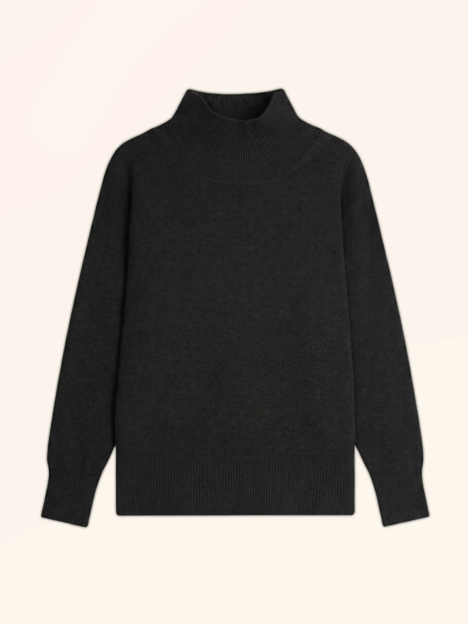ROMY Pull Col Montant 4 Fils Noir