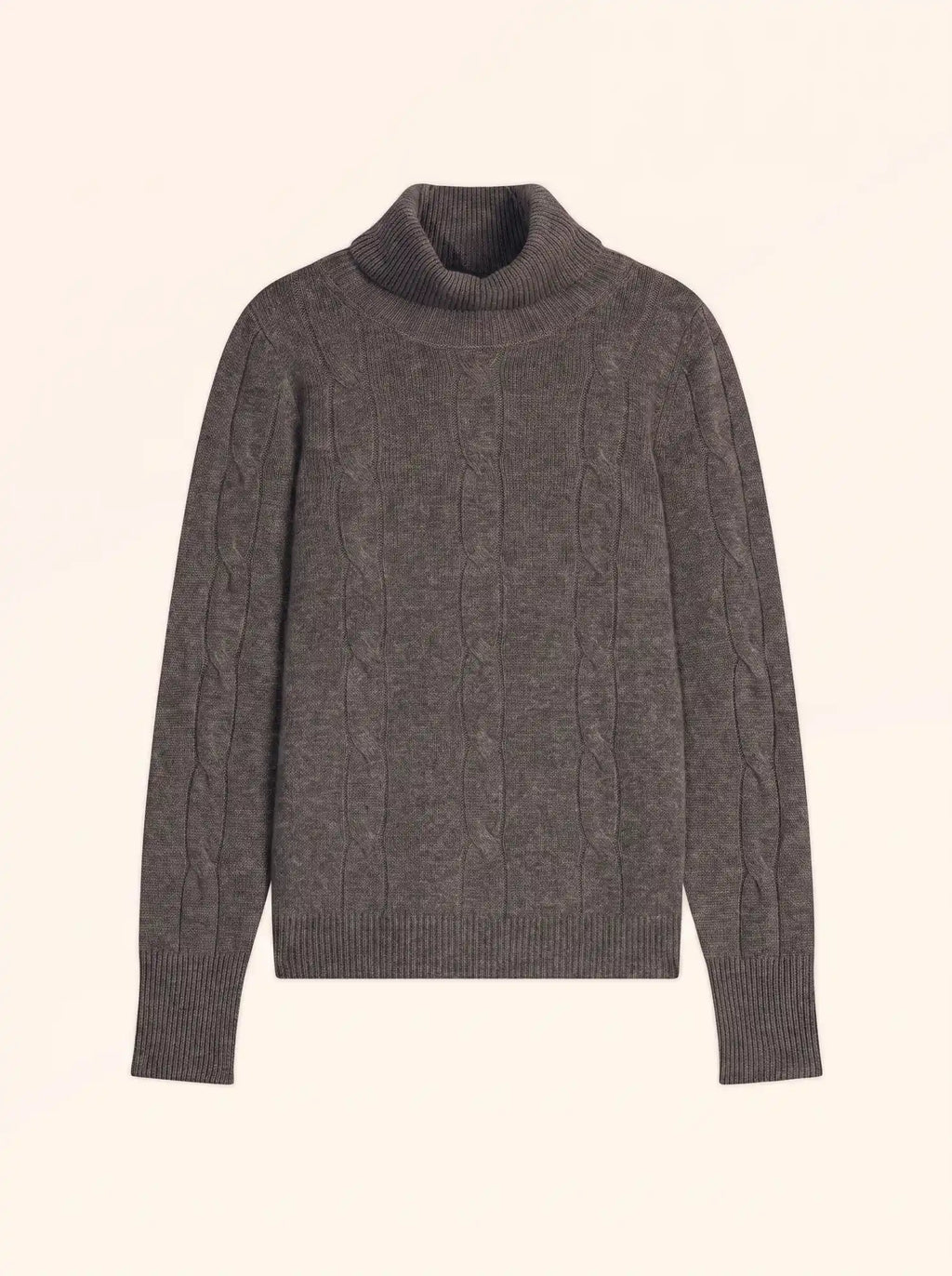 ESTELLE Pull Col Roulé 4 Fils Anthracite Chiné