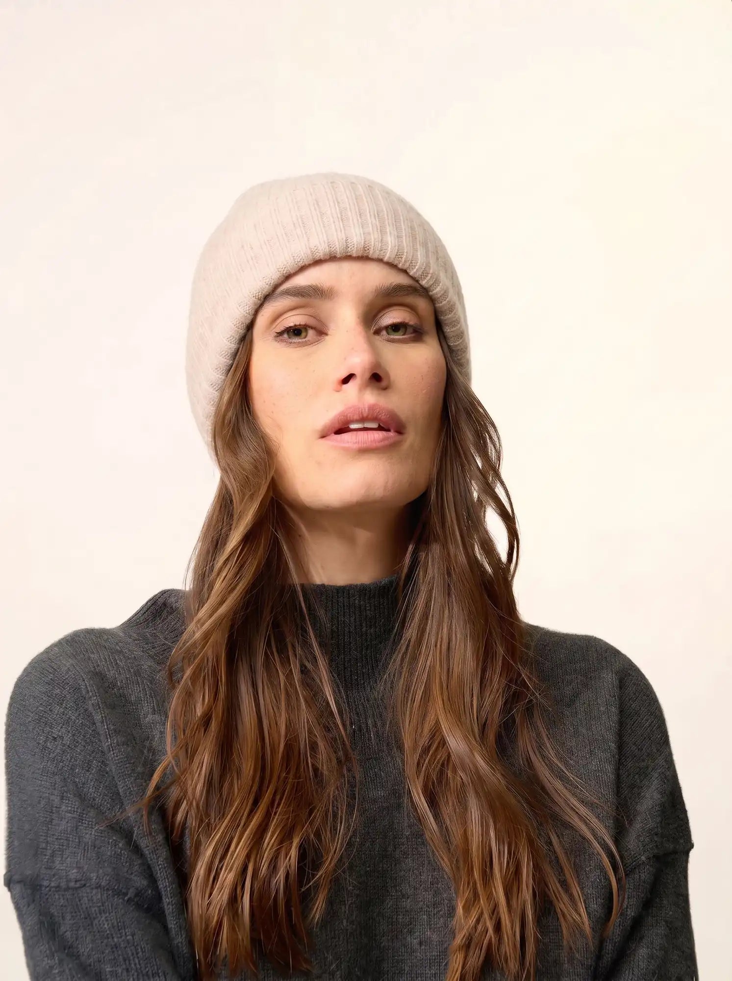EMBER Bonnet 4 Fils Beige Chiné