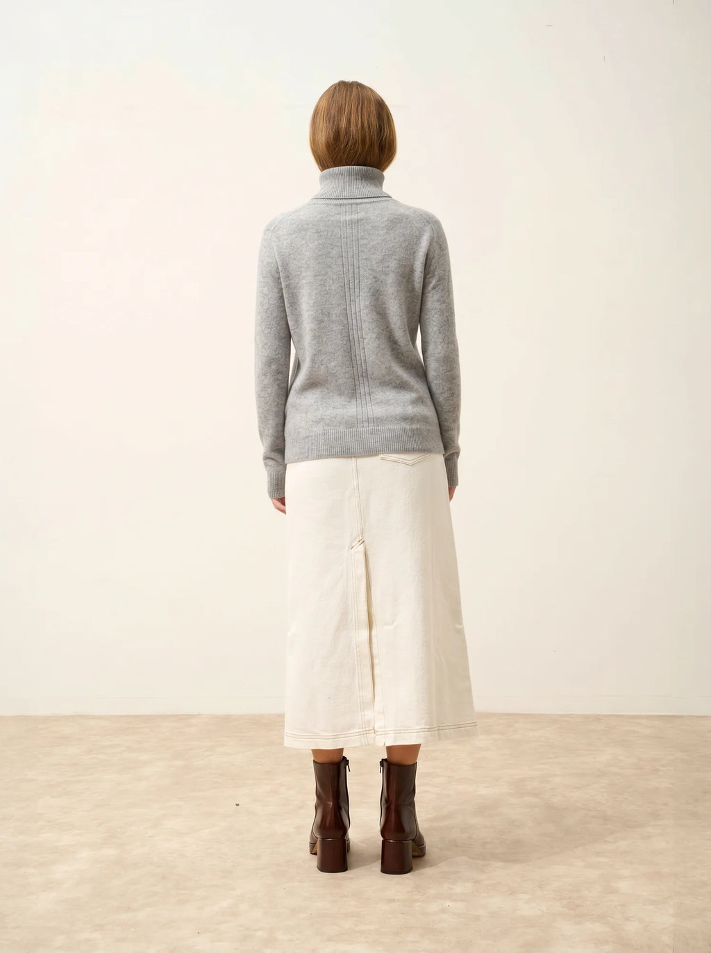 ORIANNE Pull Col Roulé Nuage Chiné