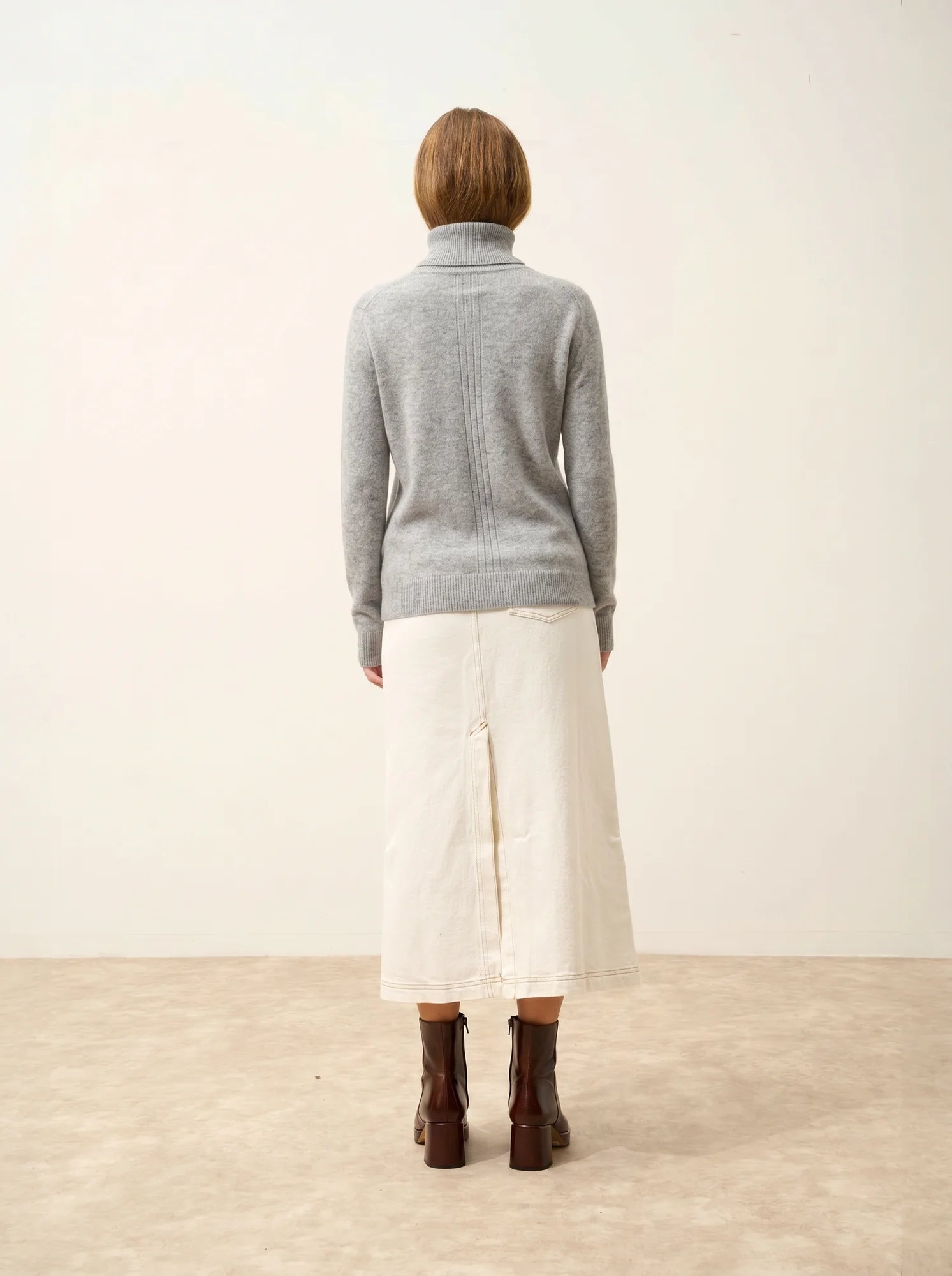 ORIANNE Pull Col Roulé Nuage Chiné