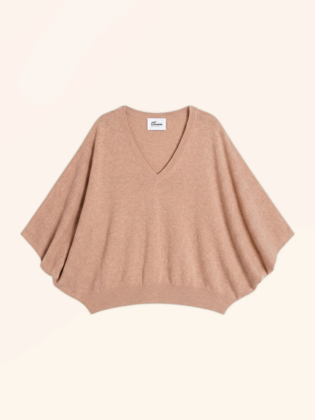 POLO Pull Col V Chauve Souris Camel Chiné
