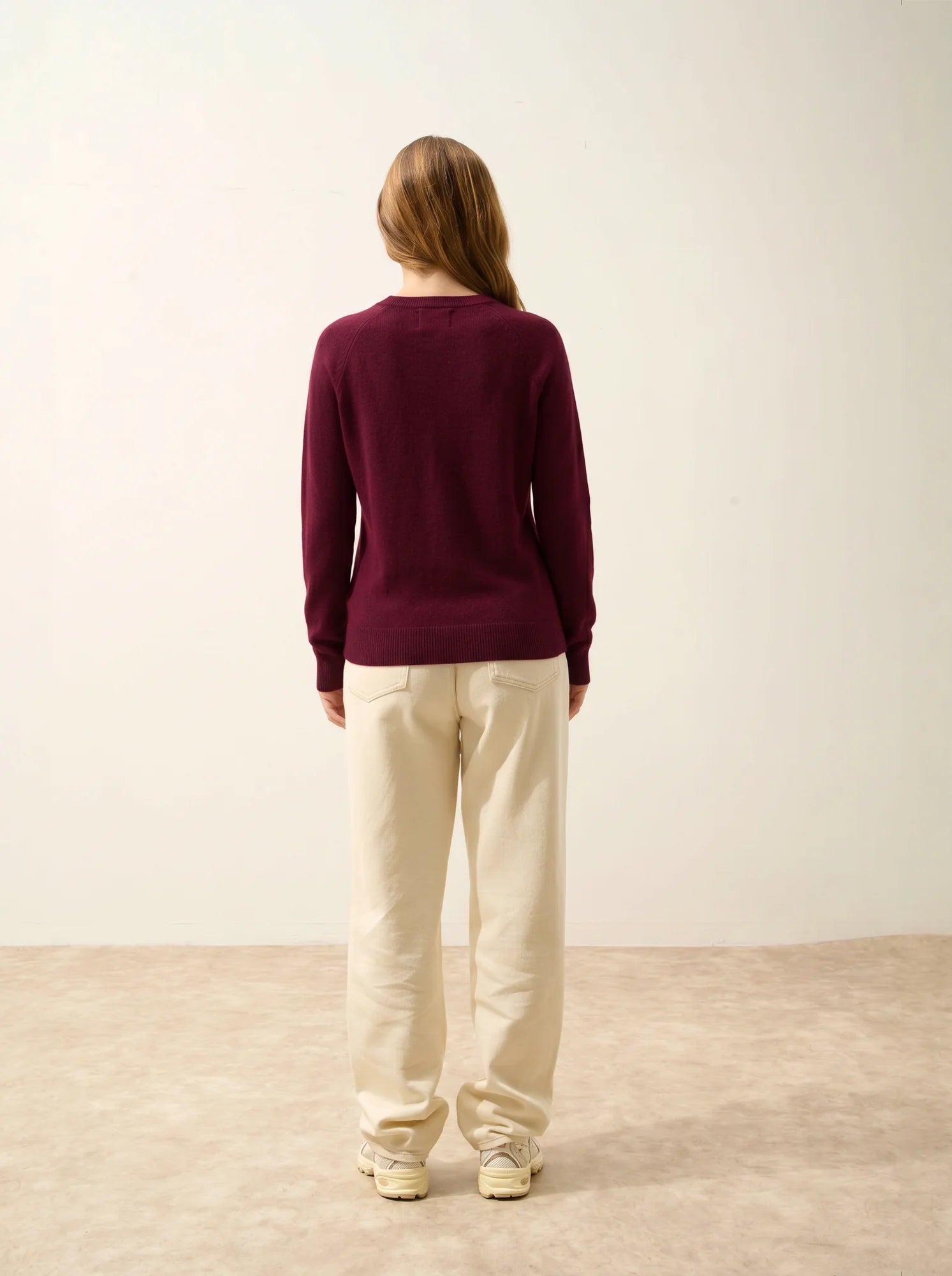 NORENA Pull Col Rond Bordeaux