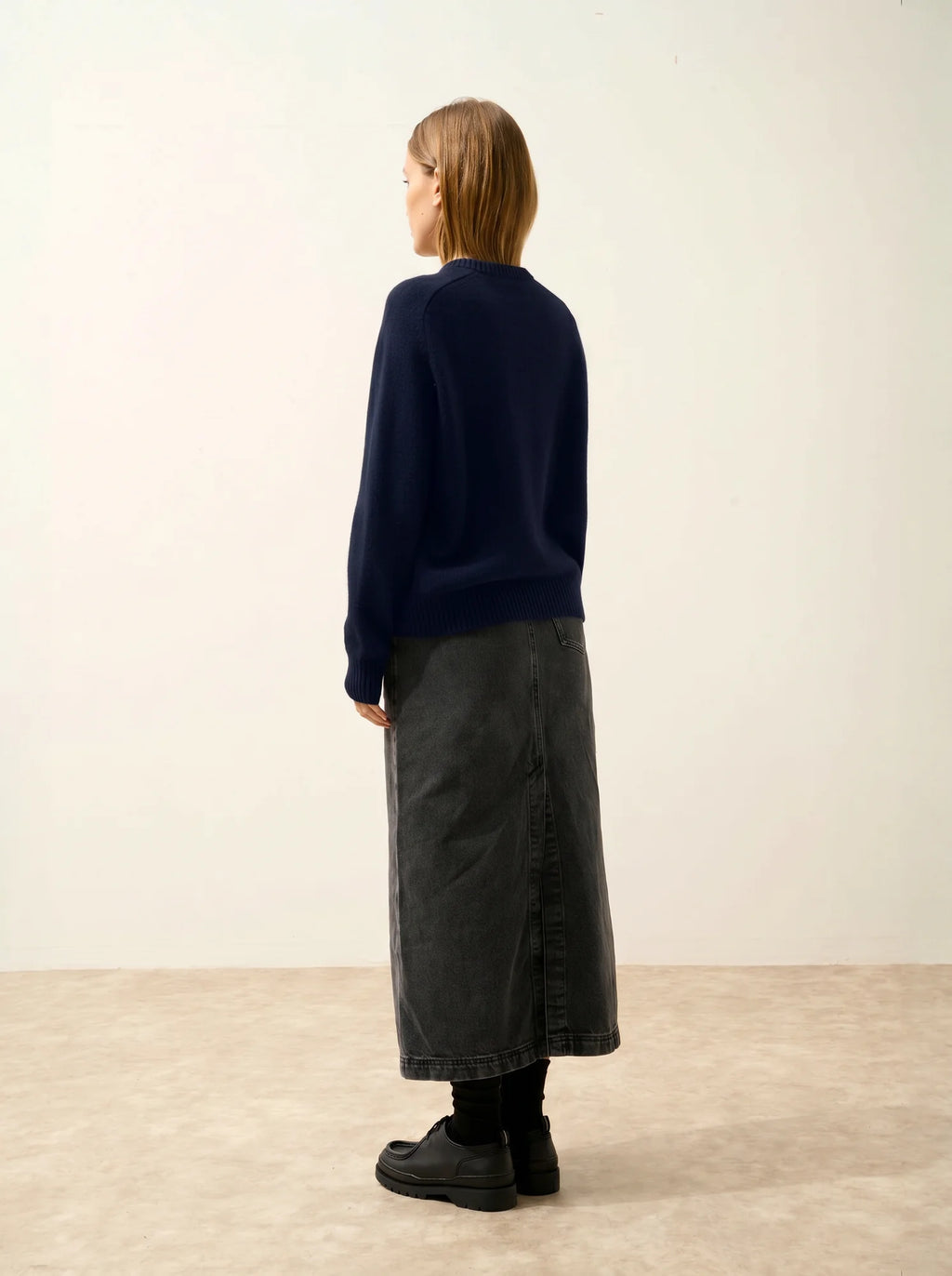LAVINIA Pull Col Rond 4 Fils Bleu Marine