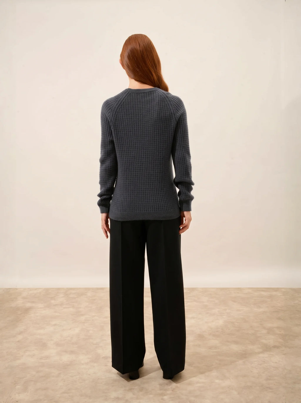 ASTRÉE Pull Col Rond 6 Fils Anthracite Chiné