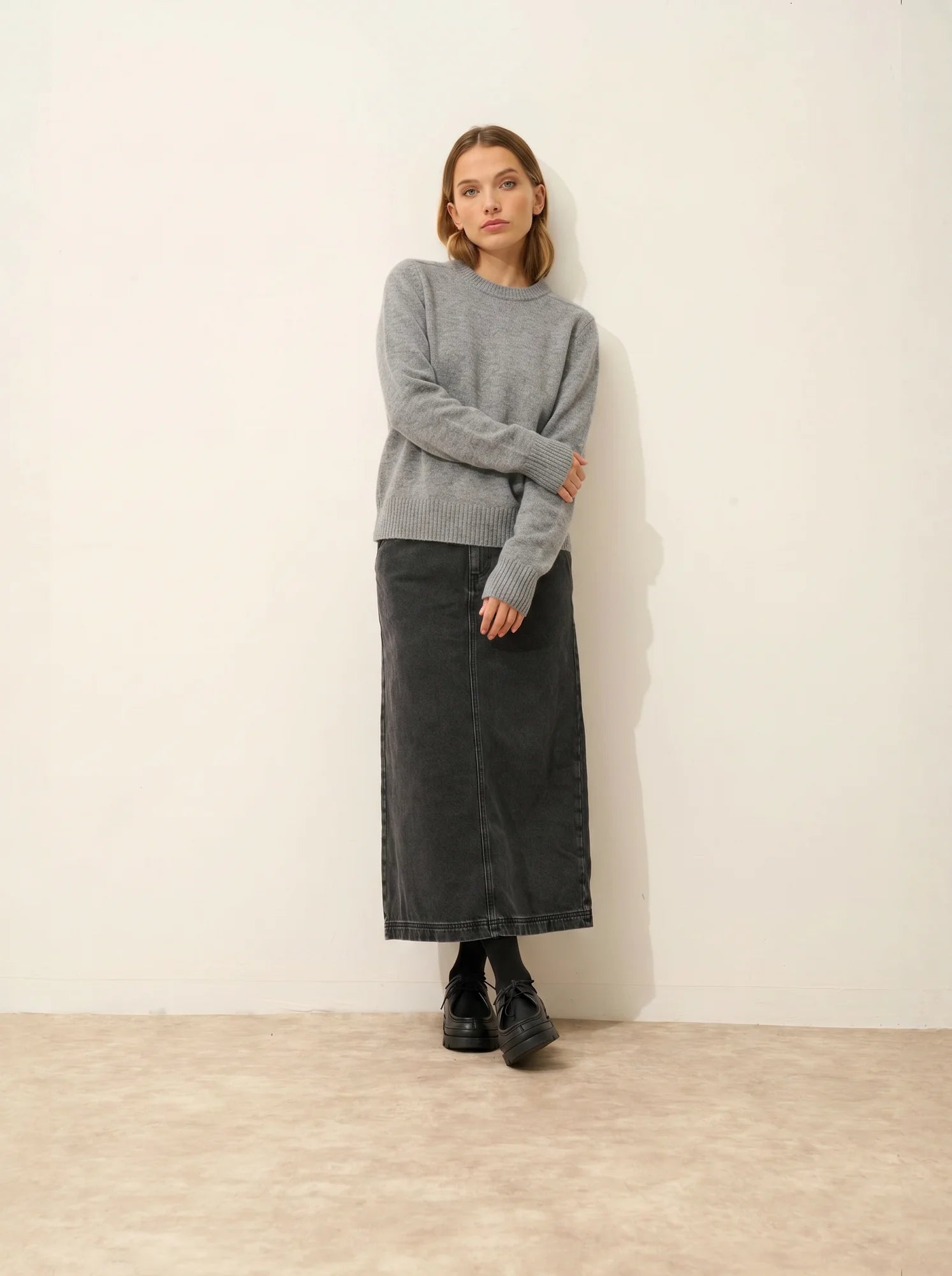 LAVINIA Pull Col Rond 4 Fils Nuage Chiné