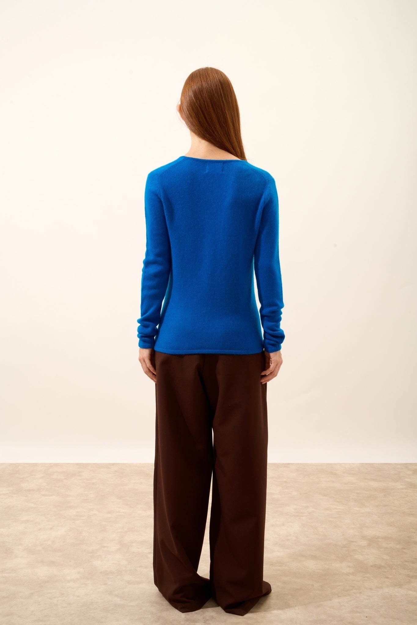 ABBY V-neck sweater, 4-ply Calanque